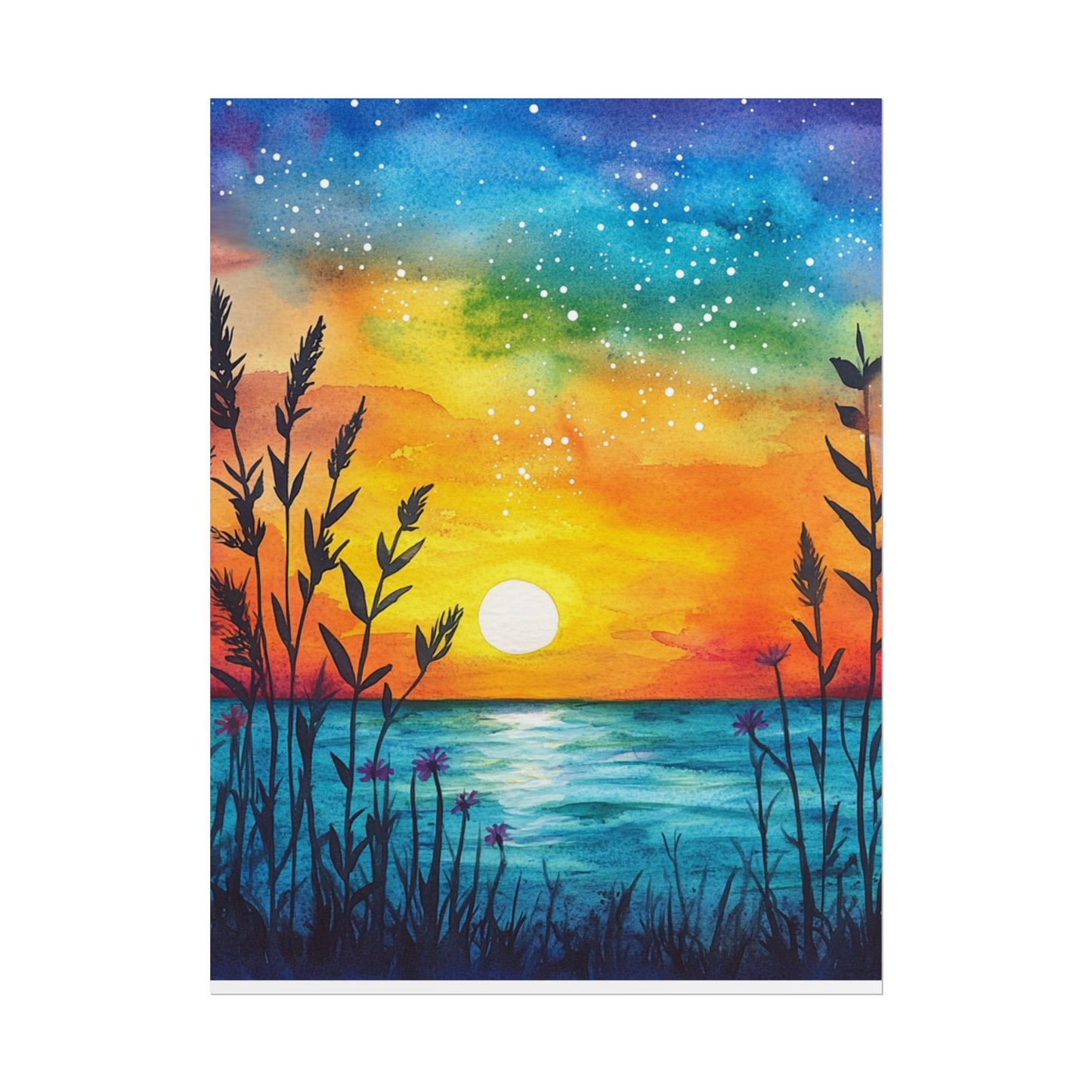 Starlit Sunset - Abstract Coastal Landscape Art Print