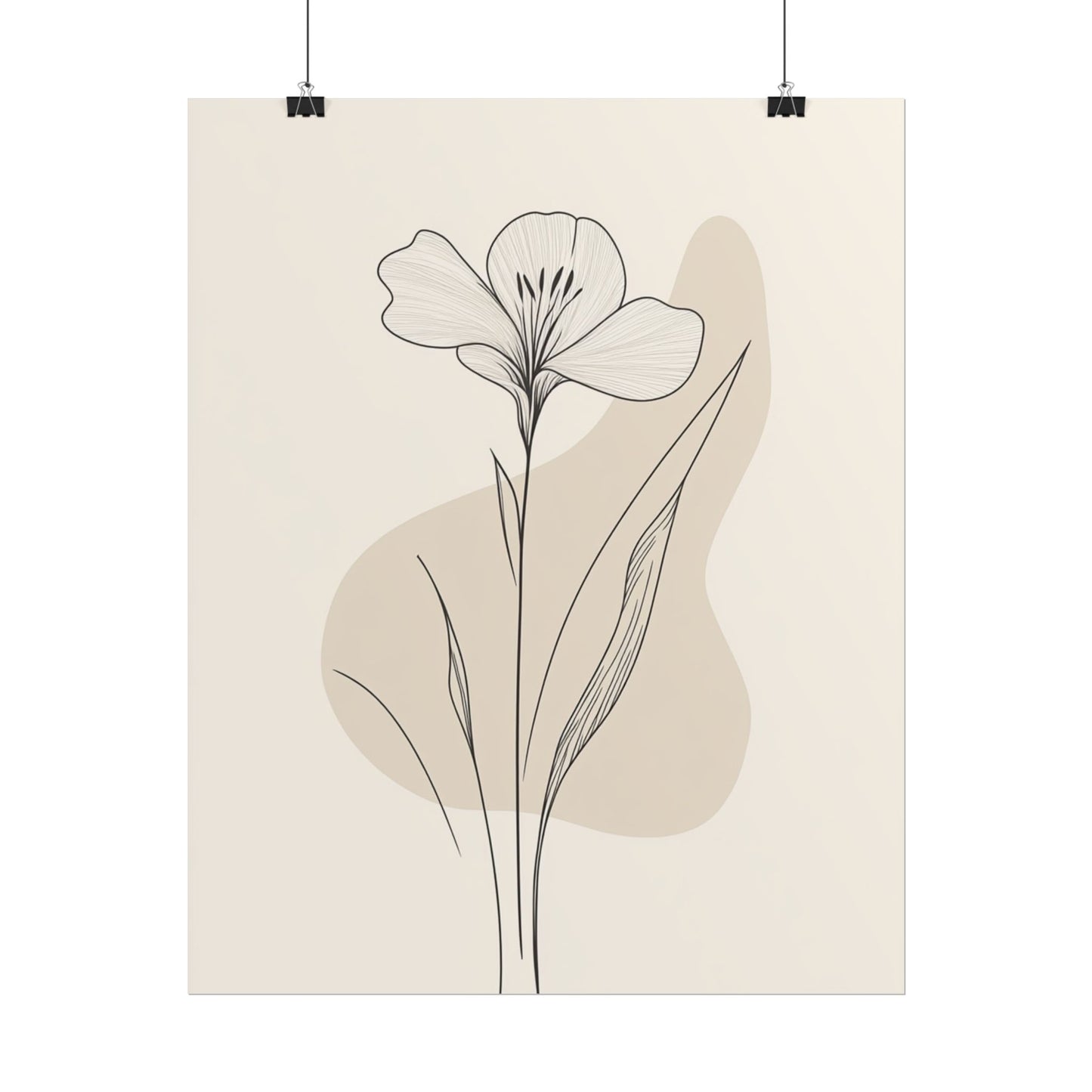 Serenity in Bloom - Minimalist Floral Line Art