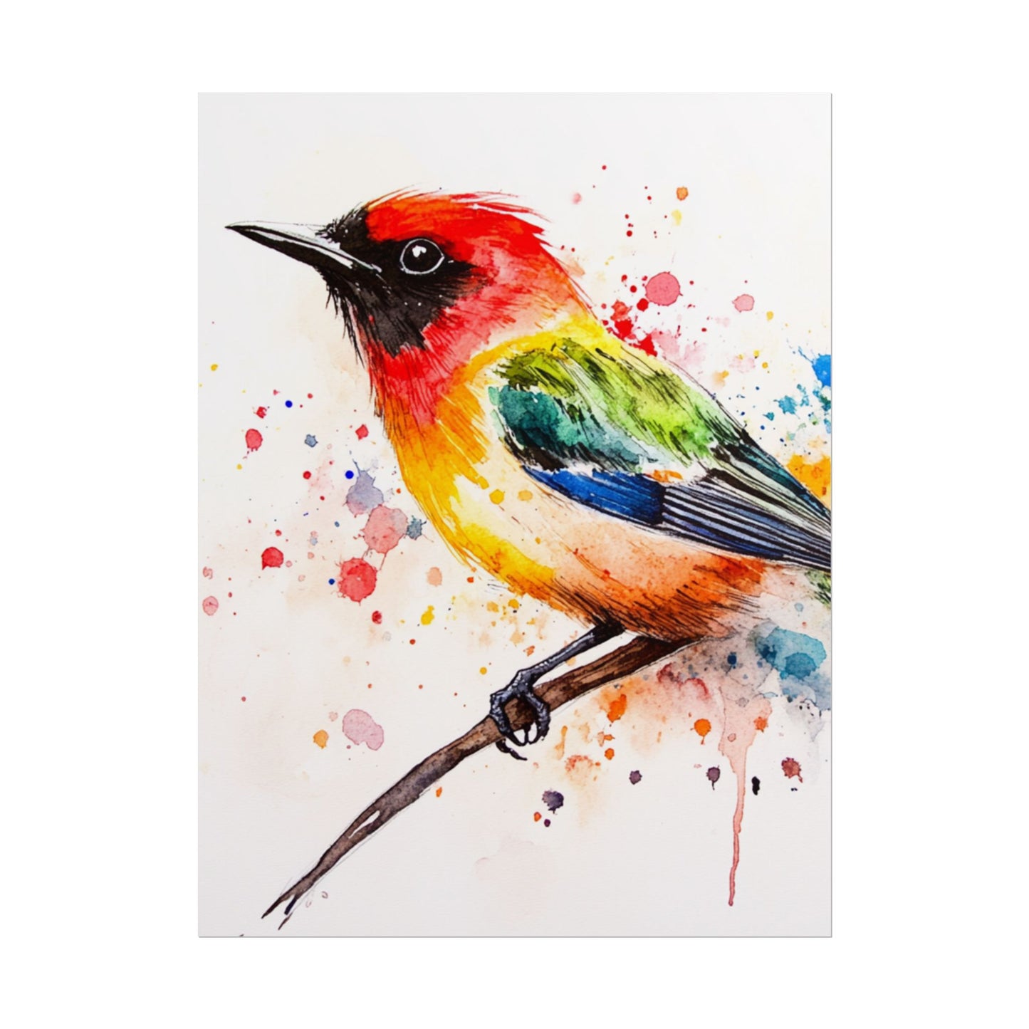 Vibrant Melody - Abstract Watercolour Bird Art