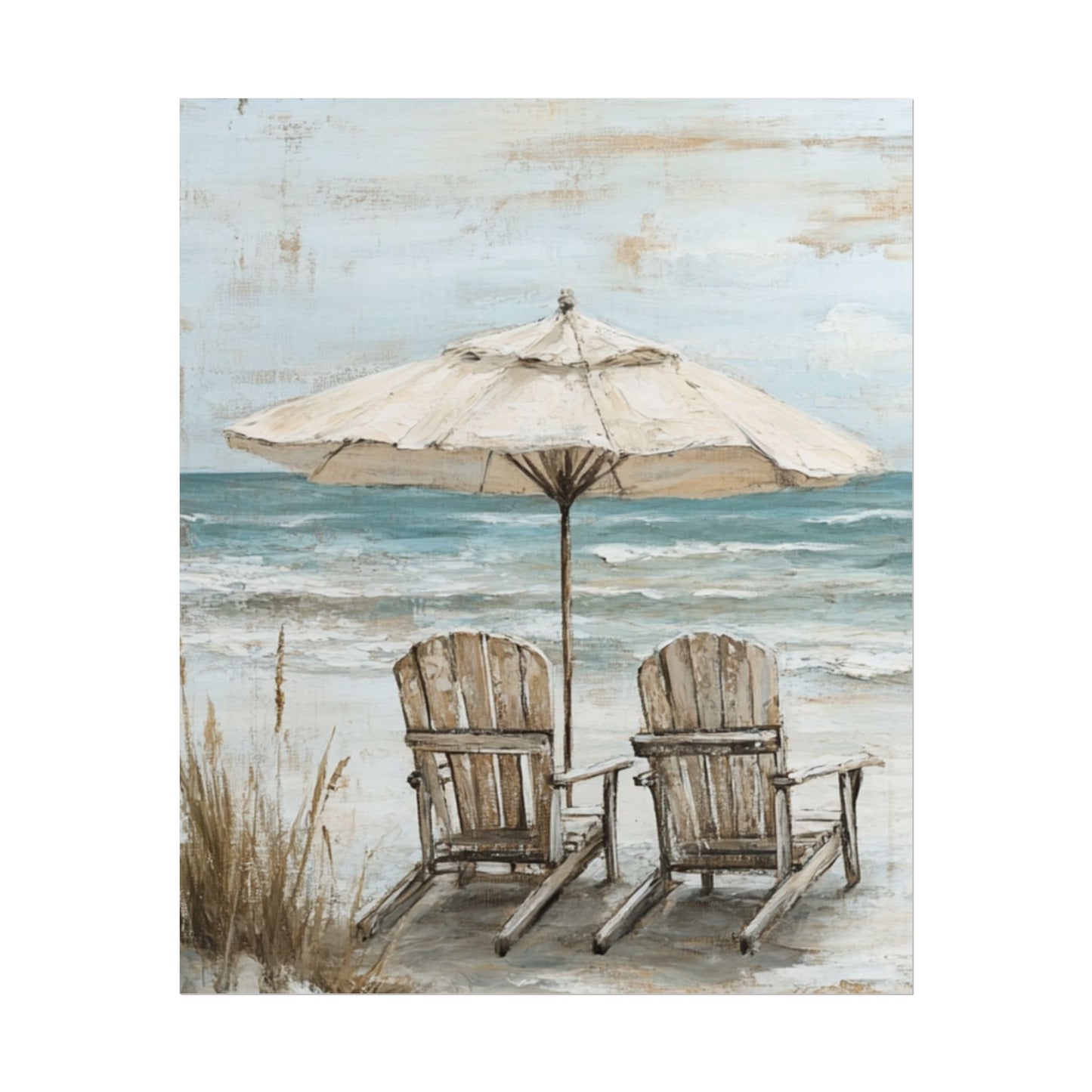 Serene Beach Retreat - Abstract Coastal Art Print