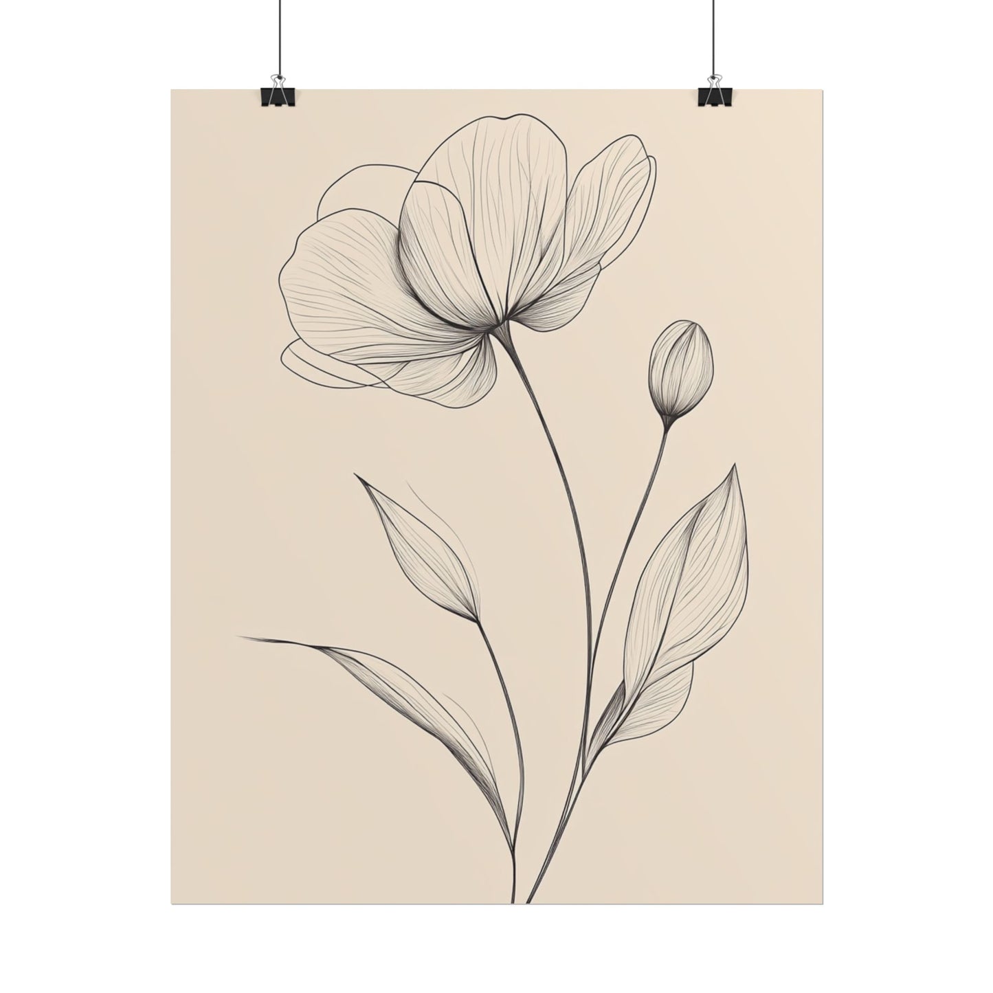 Elegant Bloom - Minimalist Floral Line Art