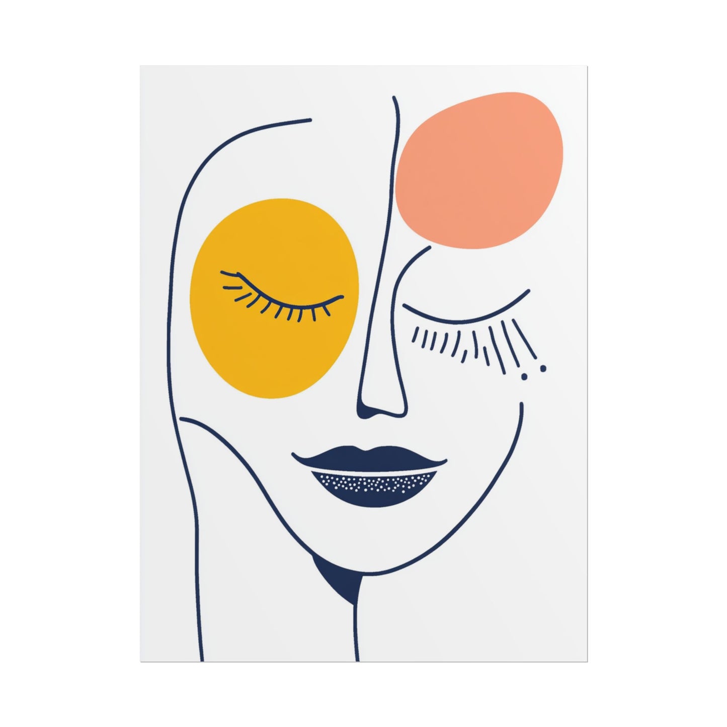 Serenity in Line - Minimalist Abstract Portrait Art Print