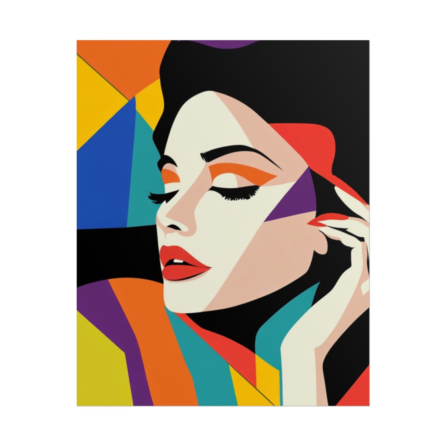 Vibrant Pop Art Portrait - Abstract Woman Art Print