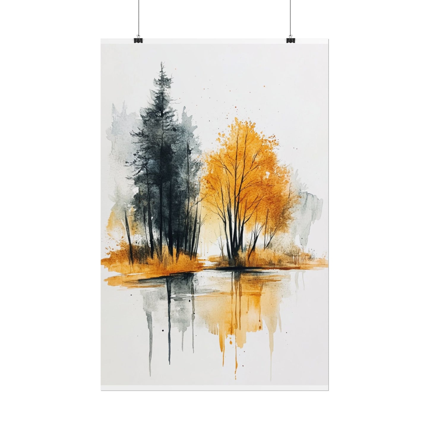 Golden Reflections - Abstract Autumnal Landscape