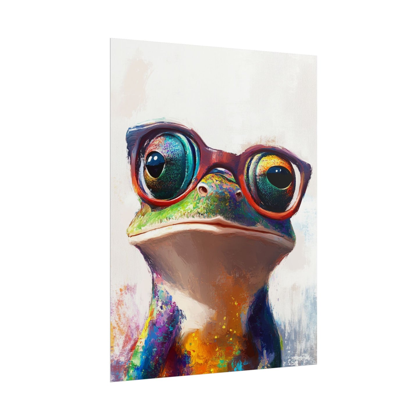 Quirky Frog with Glasses - Vibrant Abstract Animal Art Print