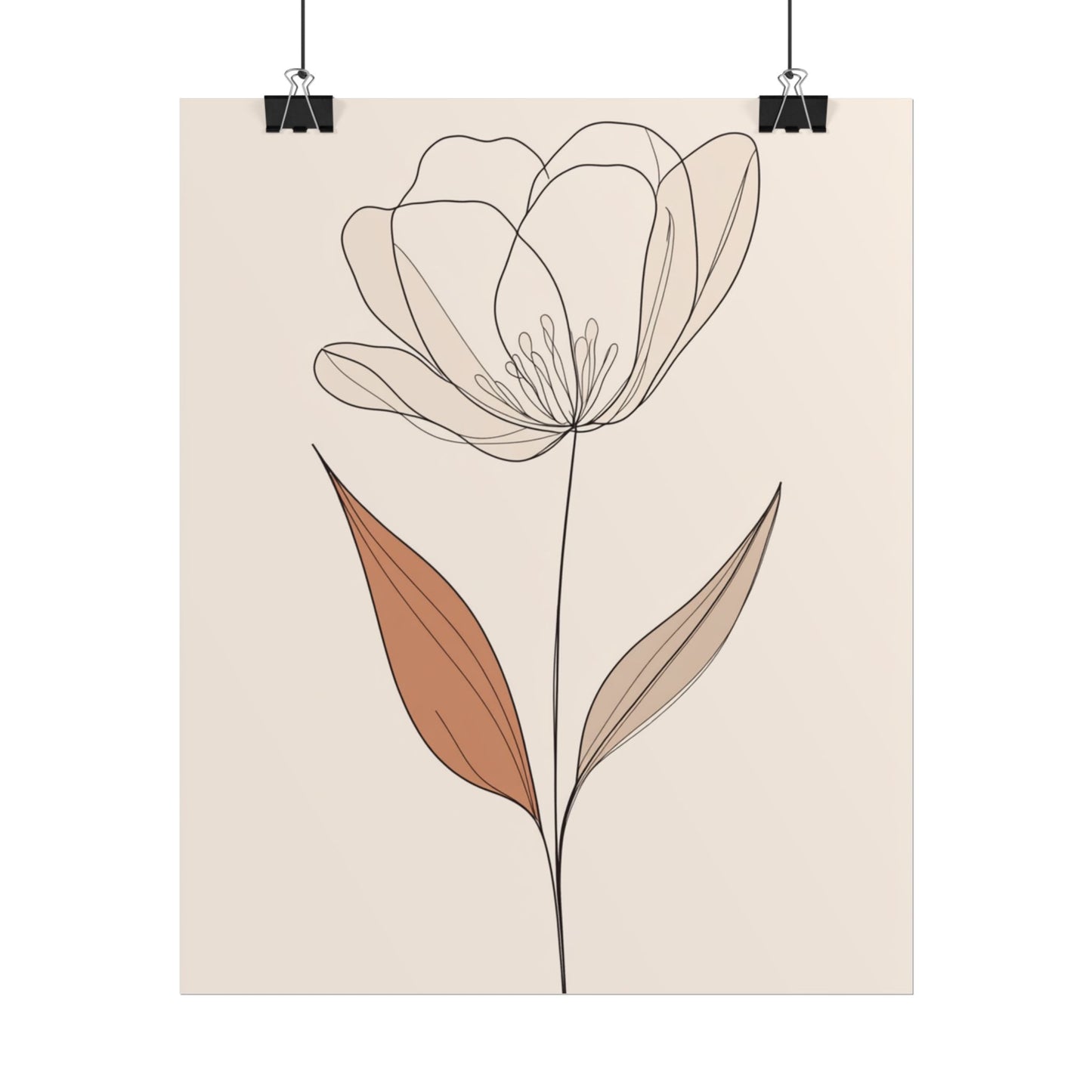 Serenity in Simplicity - Minimalist Floral Line Art