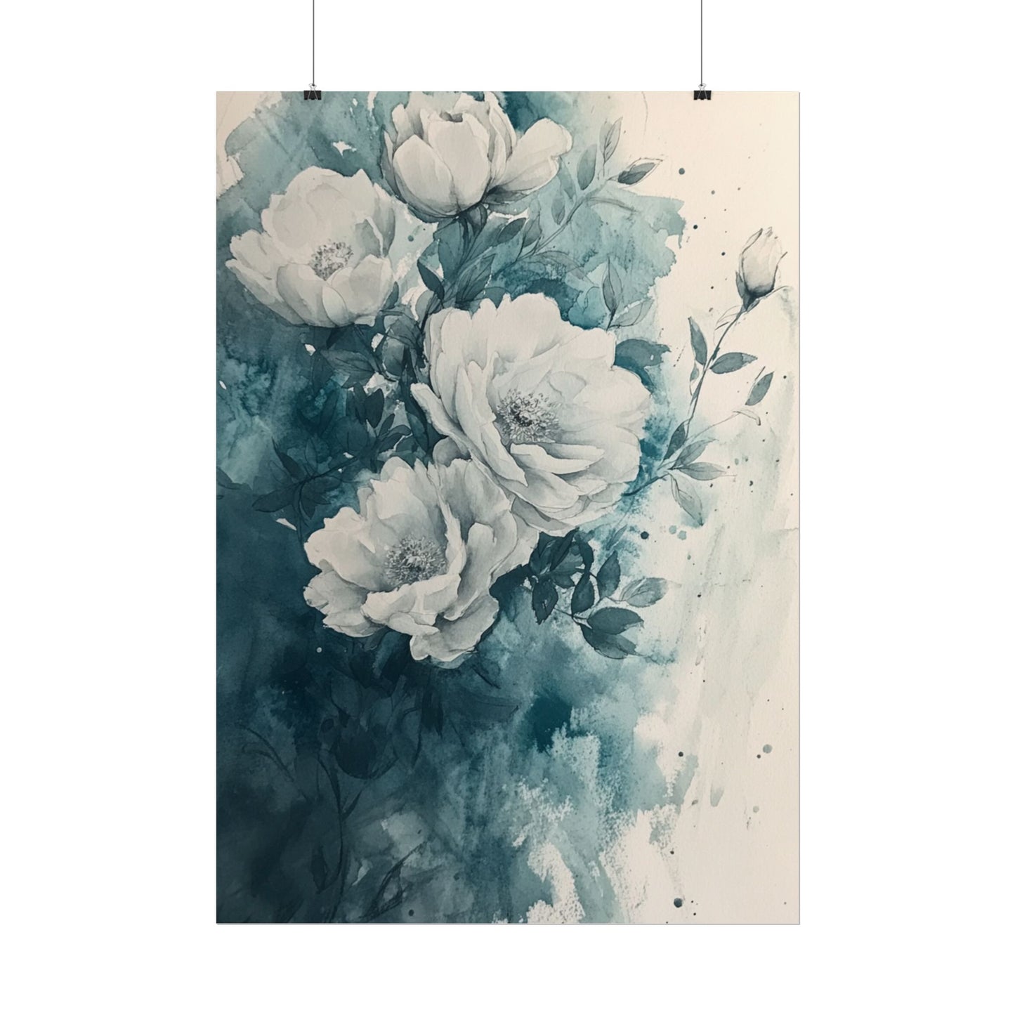 Serenity in Bloom - Abstract Floral Watercolour Art