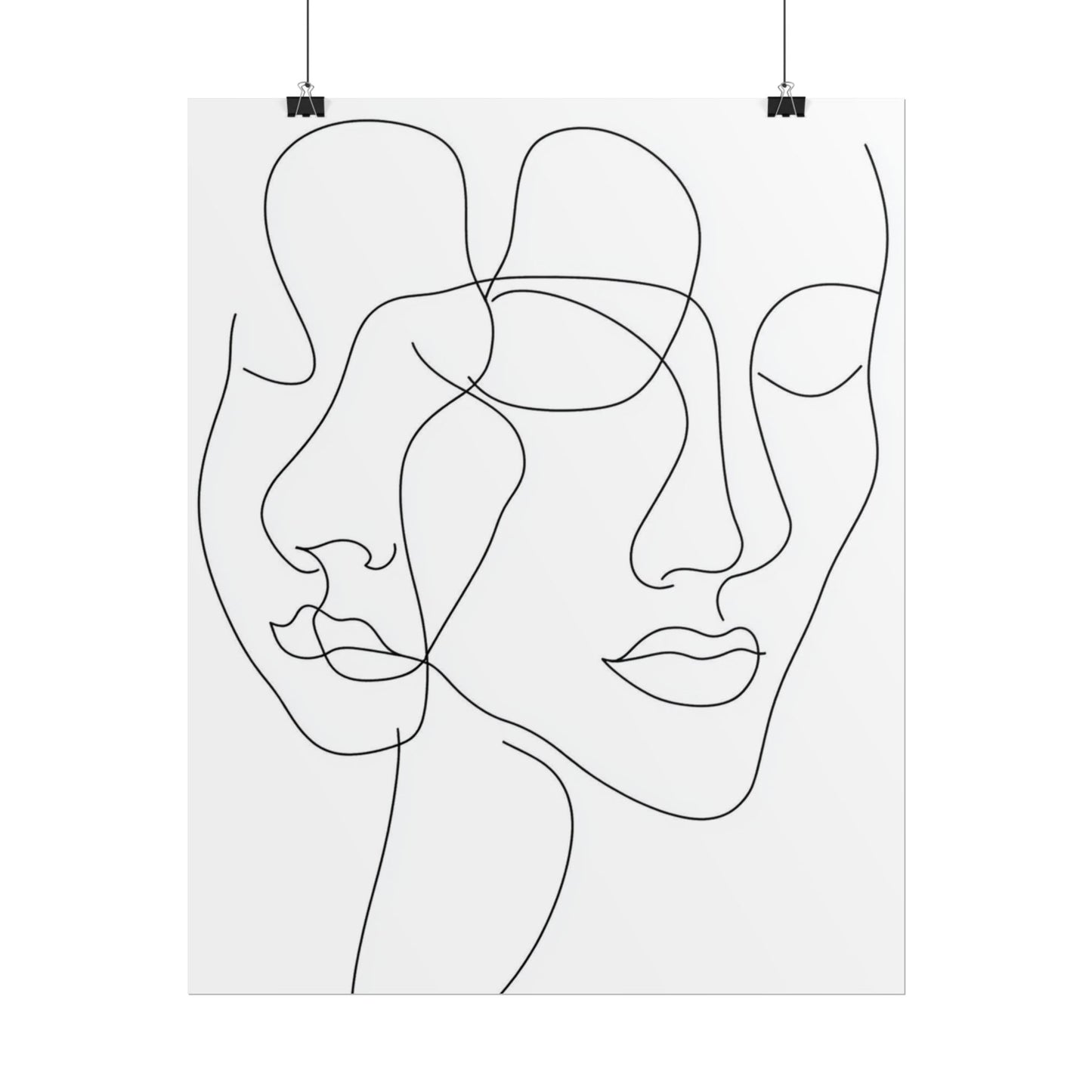 Intertwined Thoughts - Abstract Faces in Line Art