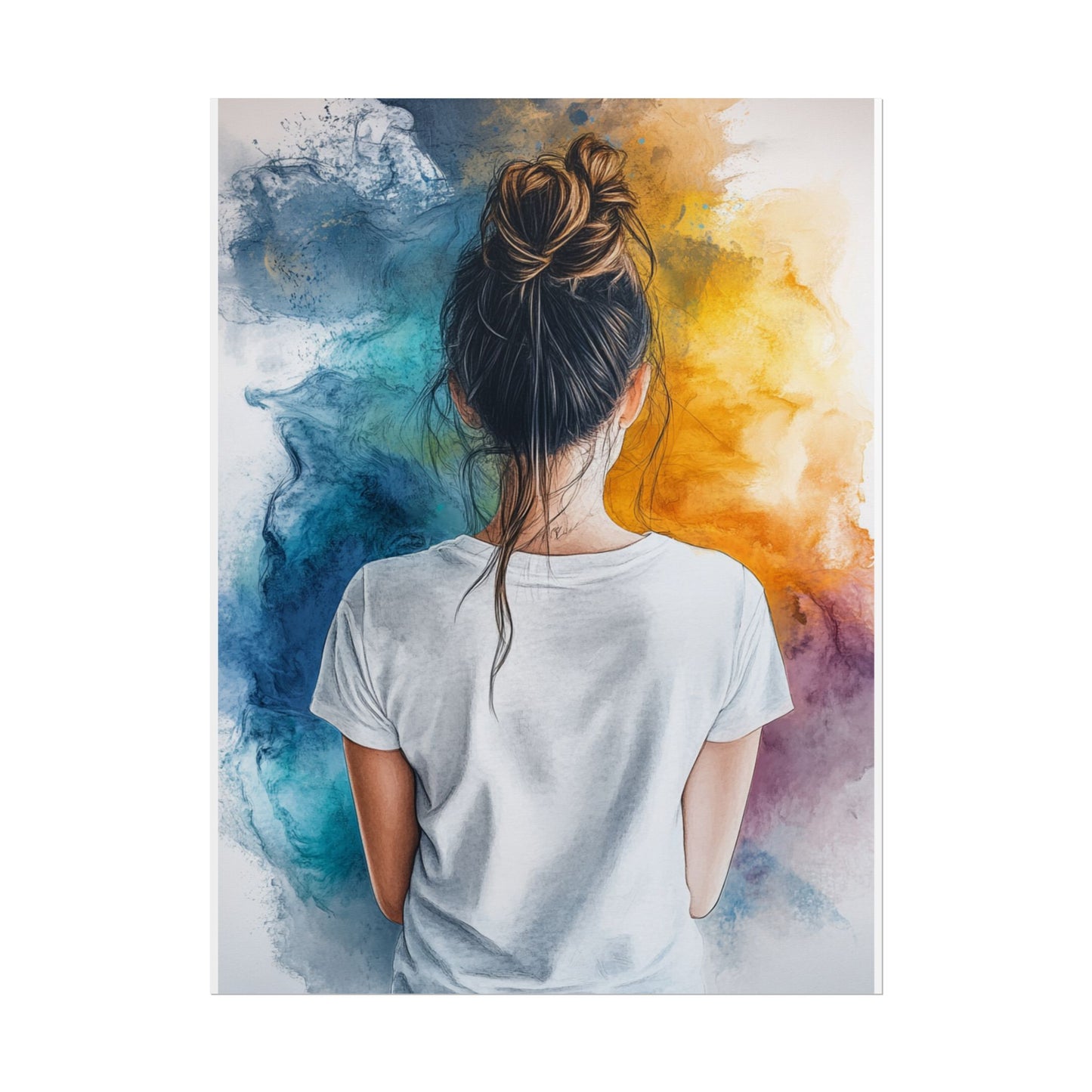 Contemplative Colour - Abstract Portrait Art Print