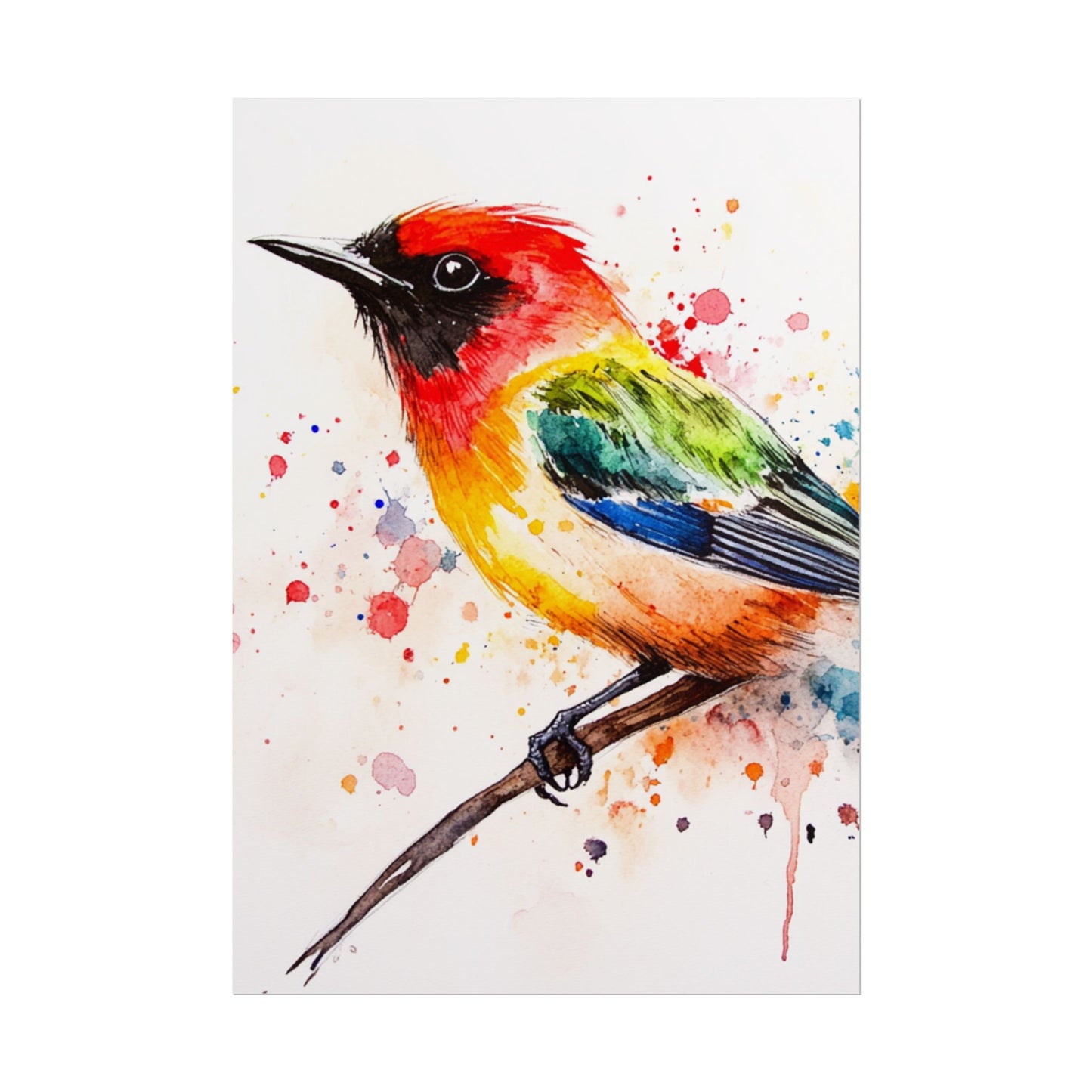 Vibrant Melody - Abstract Watercolour Bird Art