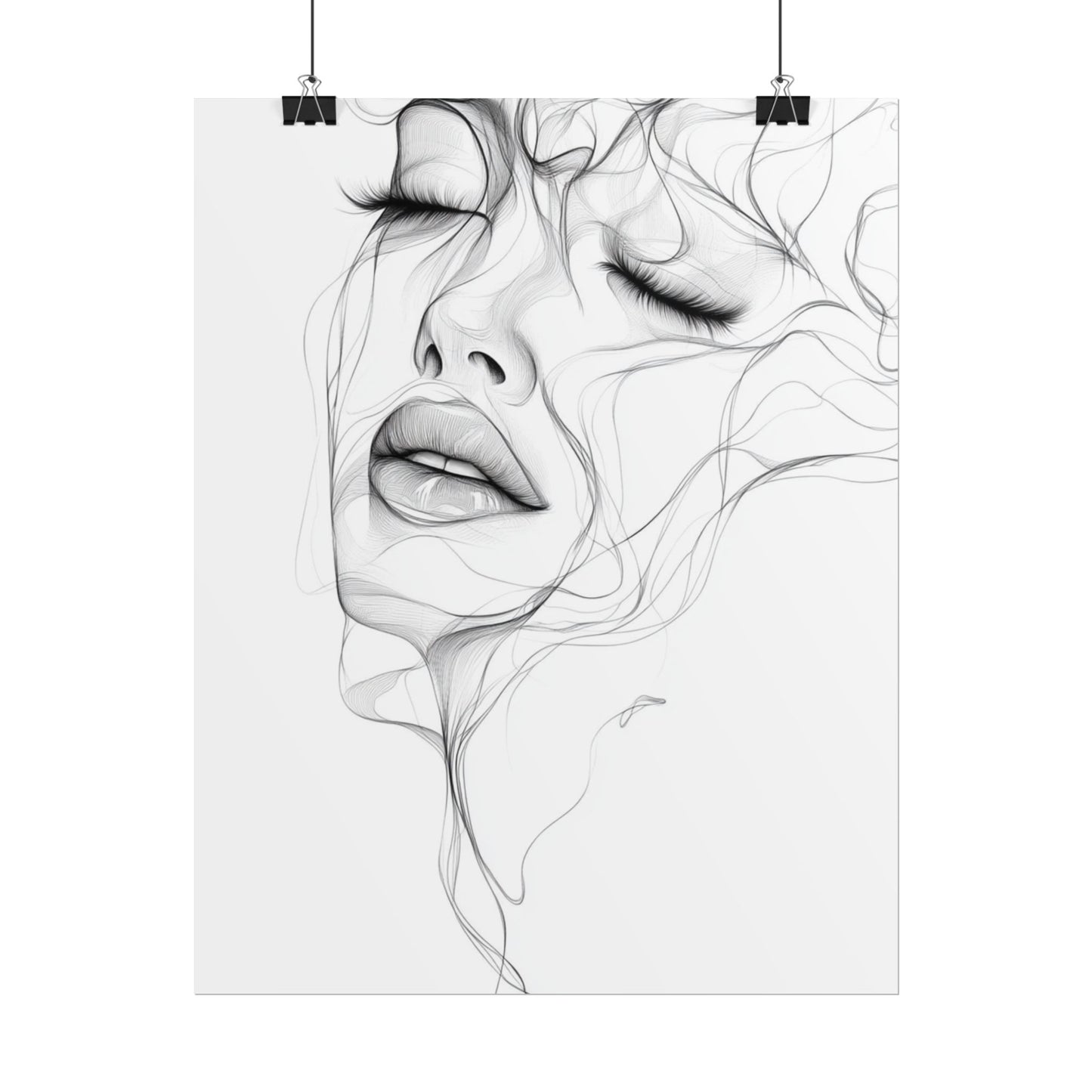 Ethereal Whispers - Abstract Line Art Portrait