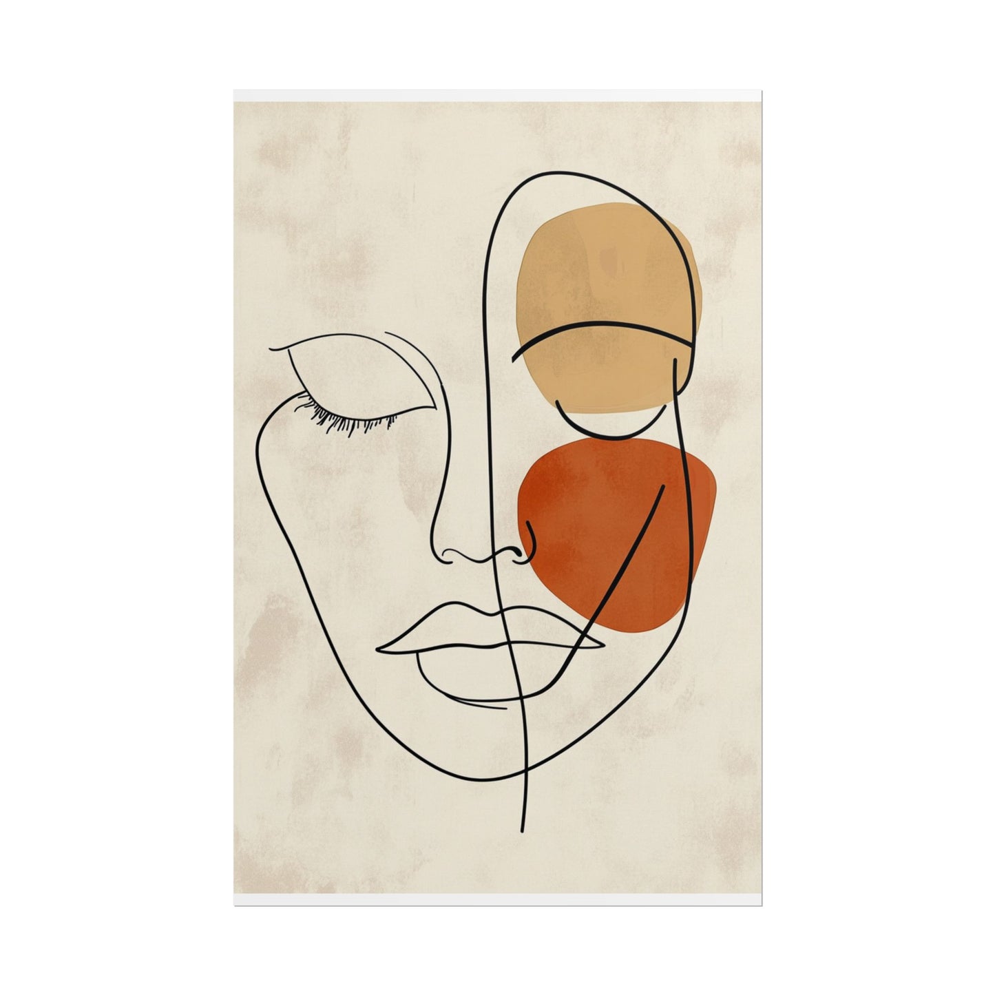 Serenity in Lines - Minimalist Abstract Face Art