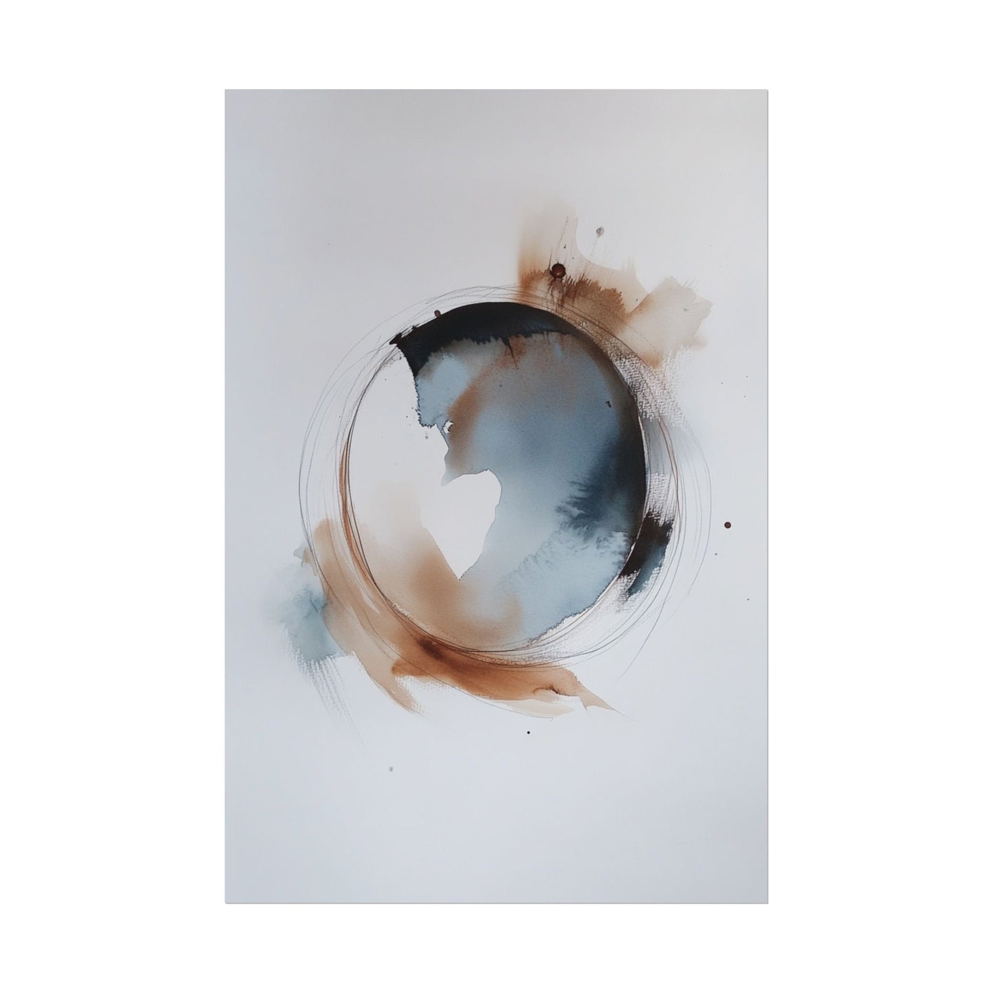 Ethereal Cycles - Minimalist Abstract Watercolour Art