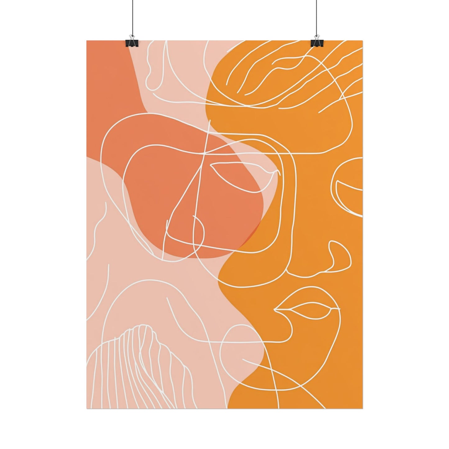 Harmonious Faces - Abstract Line Art Print