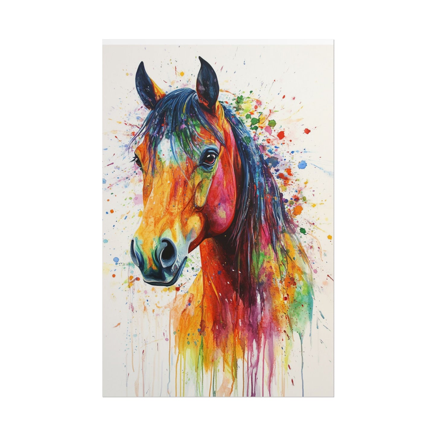 Vibrant Majesty - Abstract Horse Watercolour Art Print