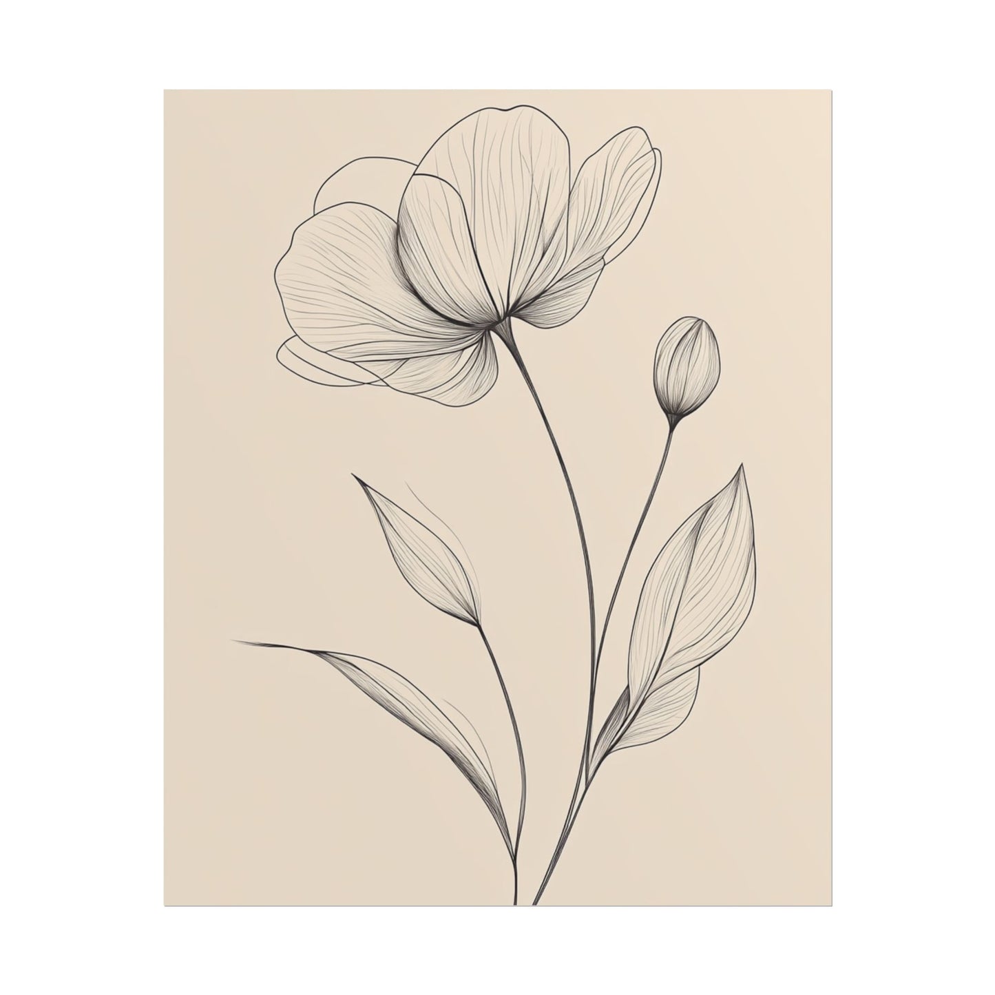 Elegant Bloom - Minimalist Floral Line Art