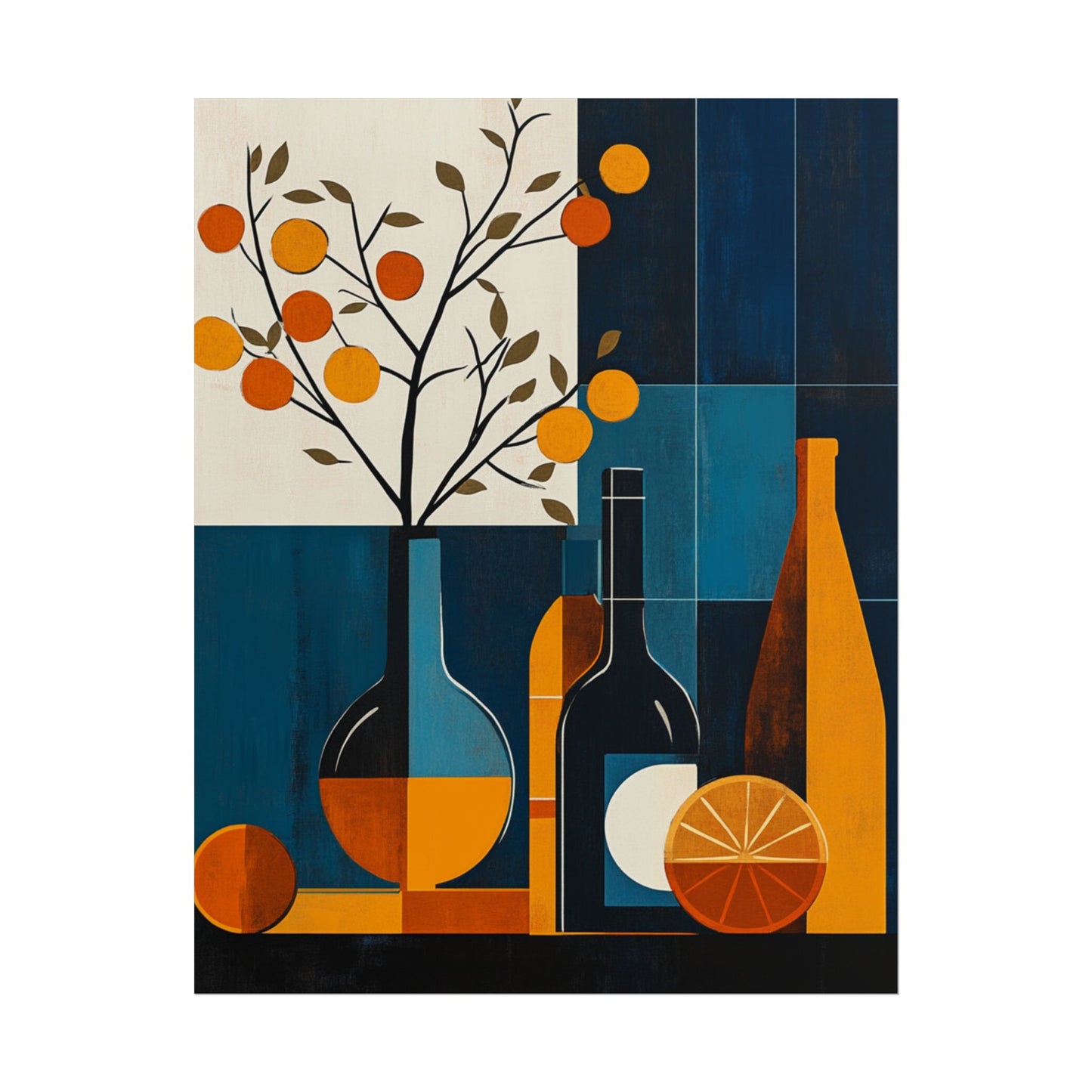 Mid-Century Modern Still Life - Abstract Geometric Art Print