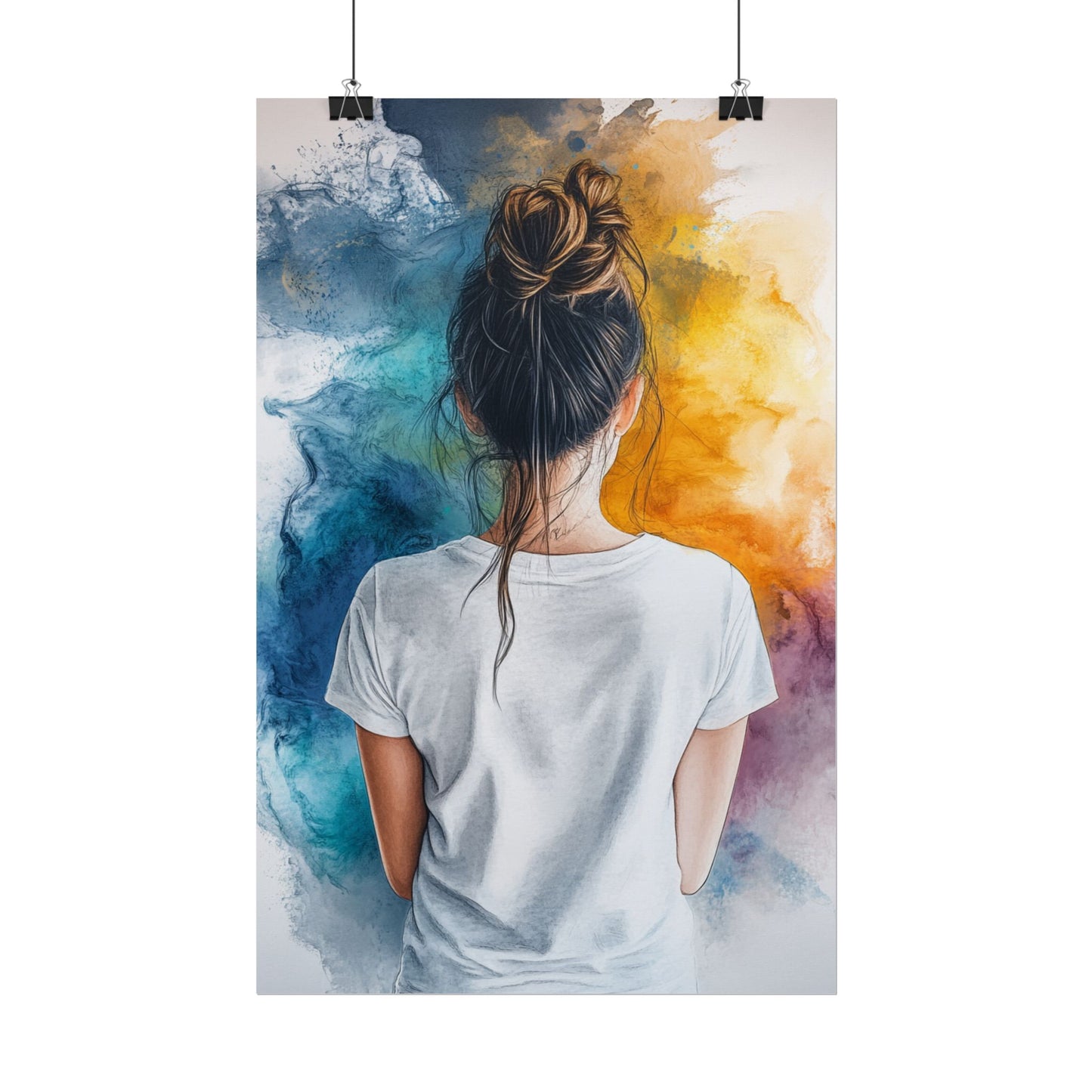 Contemplative Colour - Abstract Portrait Art Print