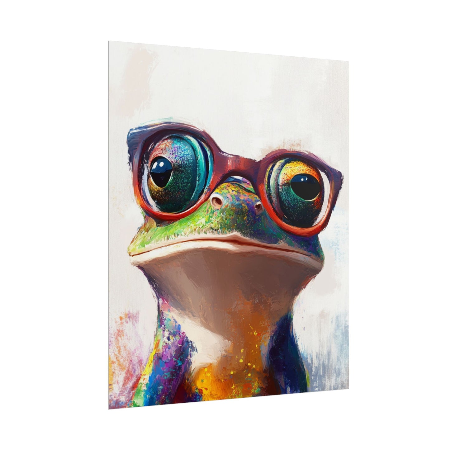 Quirky Frog with Glasses - Vibrant Abstract Animal Art Print