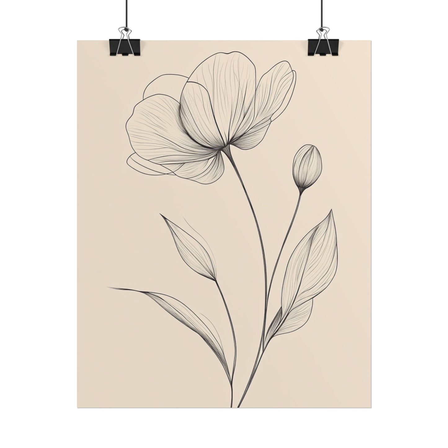 Elegant Bloom - Minimalist Floral Line Art