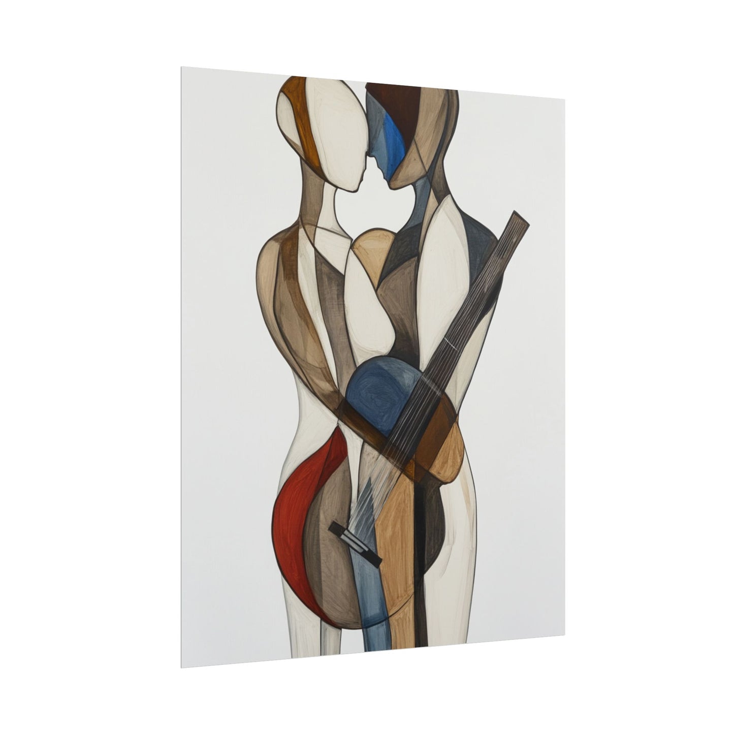 Harmonious Embrace - Abstract Figurative Art Print