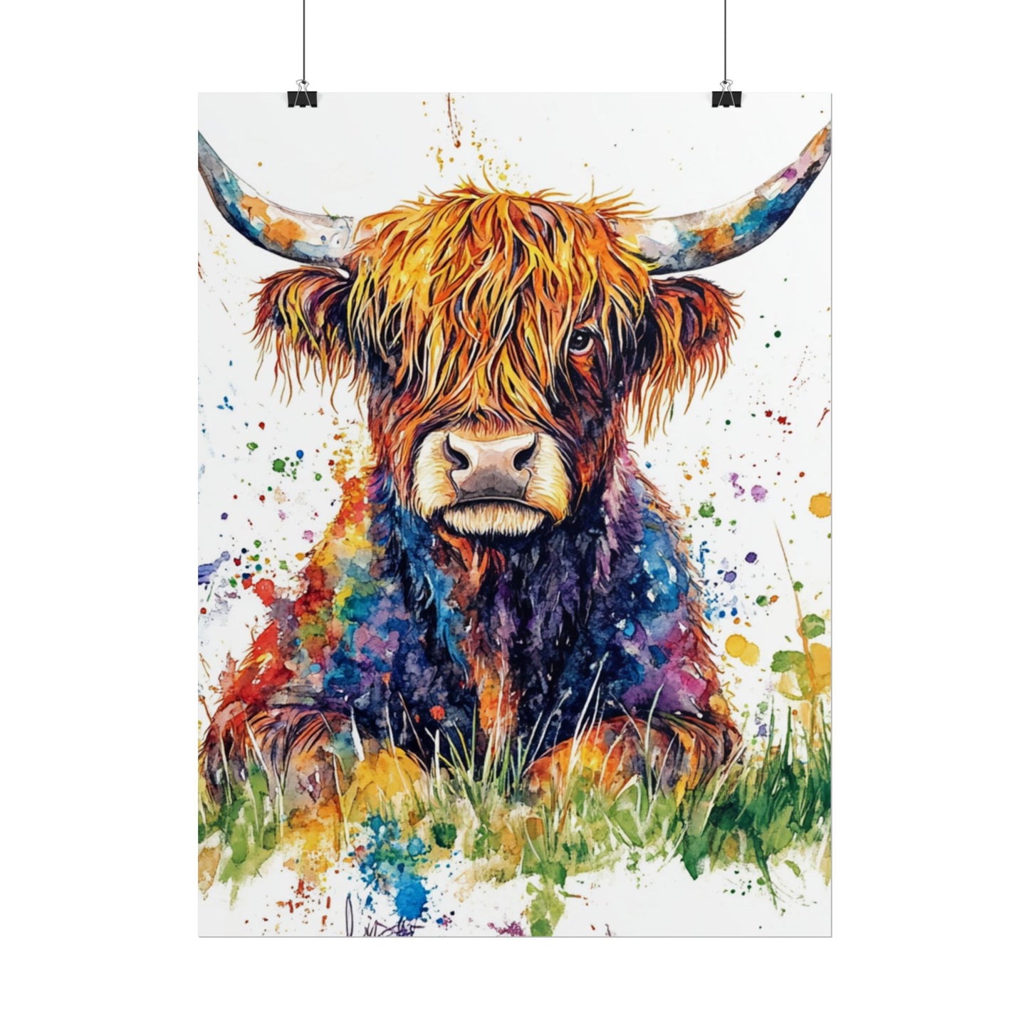 Highland Harmony - Abstract Highland Cow Art Print