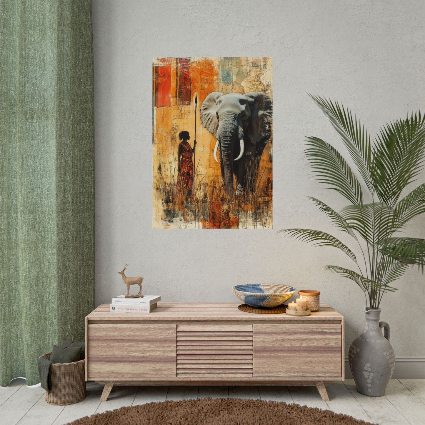 Majestic Encounter - Abstract African Art Print