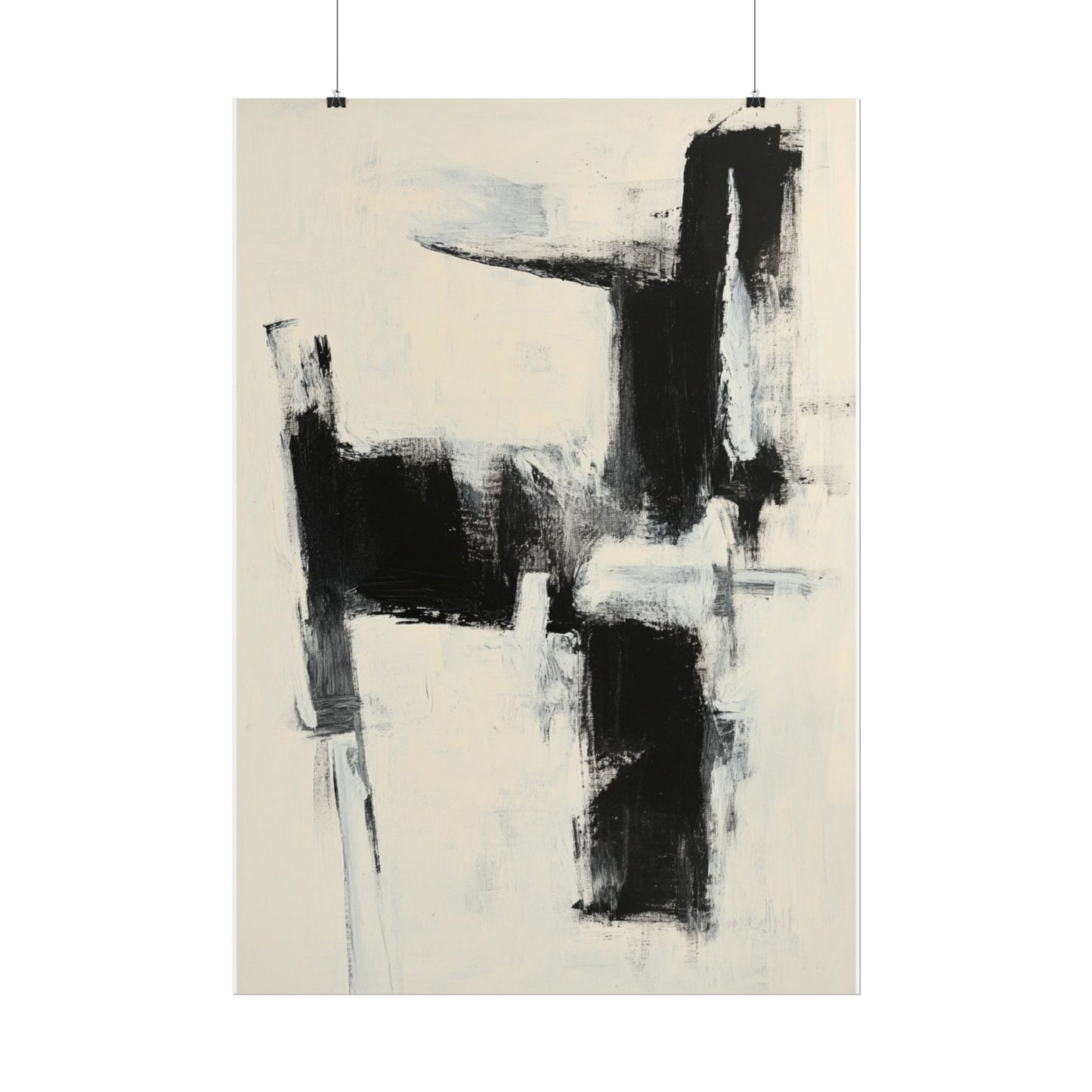 Monochrome Balance - Abstract Expressionist Art Print