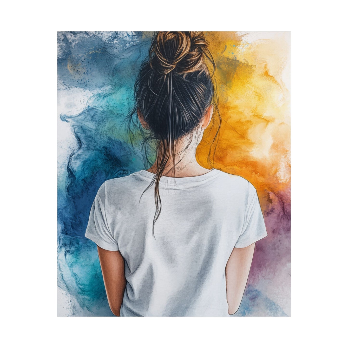 Contemplative Colour - Abstract Portrait Art Print