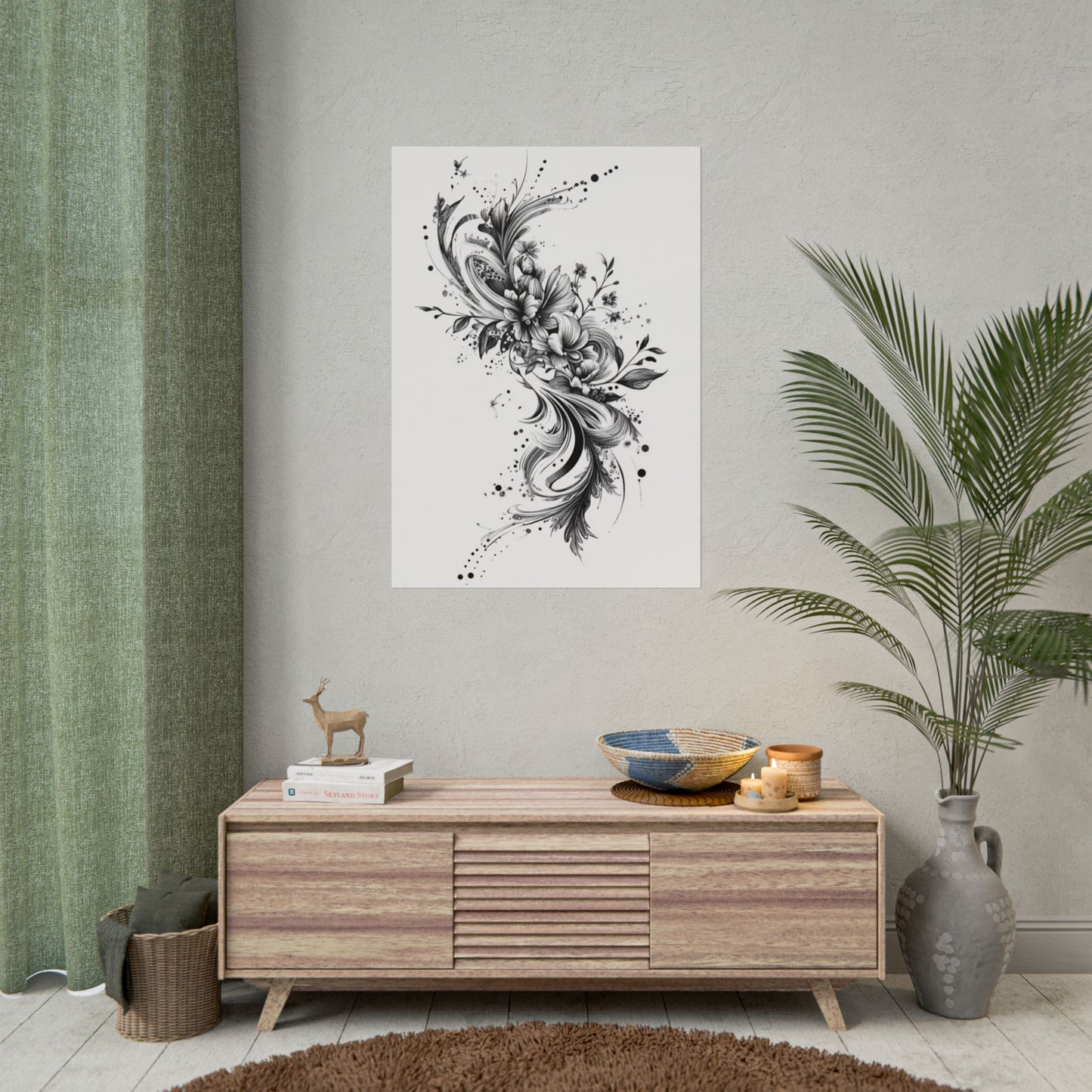 Floral Whirl - Abstract Botanical Art Print