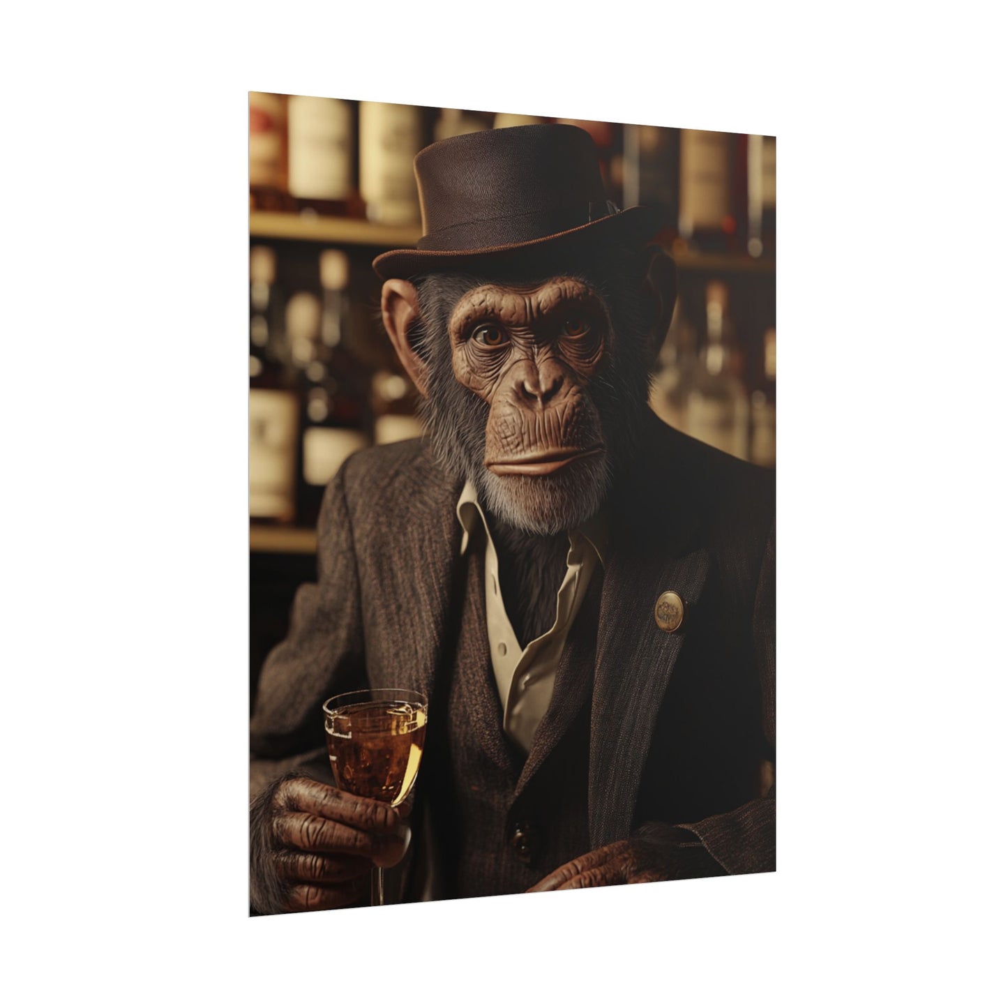 The Sophisticated Simian - Abstract Portrait of a Gentleman Chimpanzee