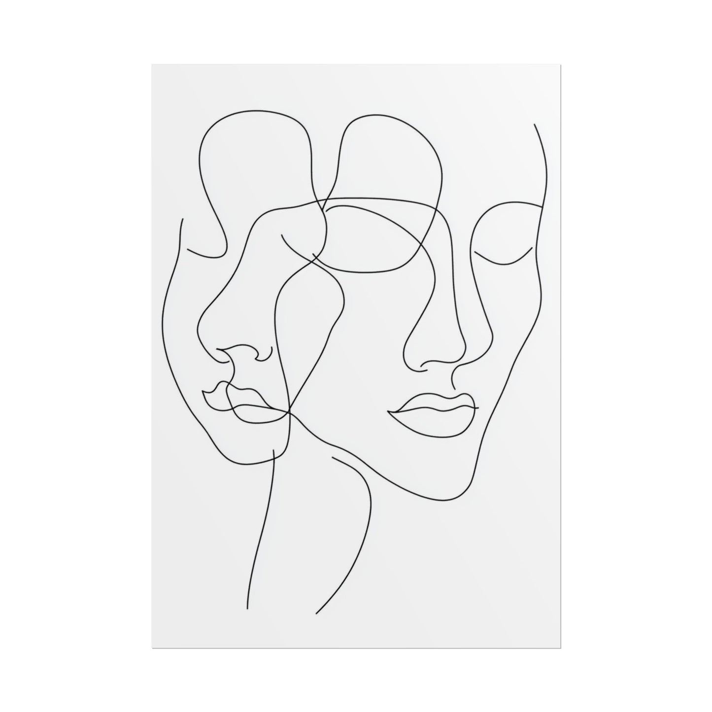 Intertwined Thoughts - Abstract Faces in Line Art