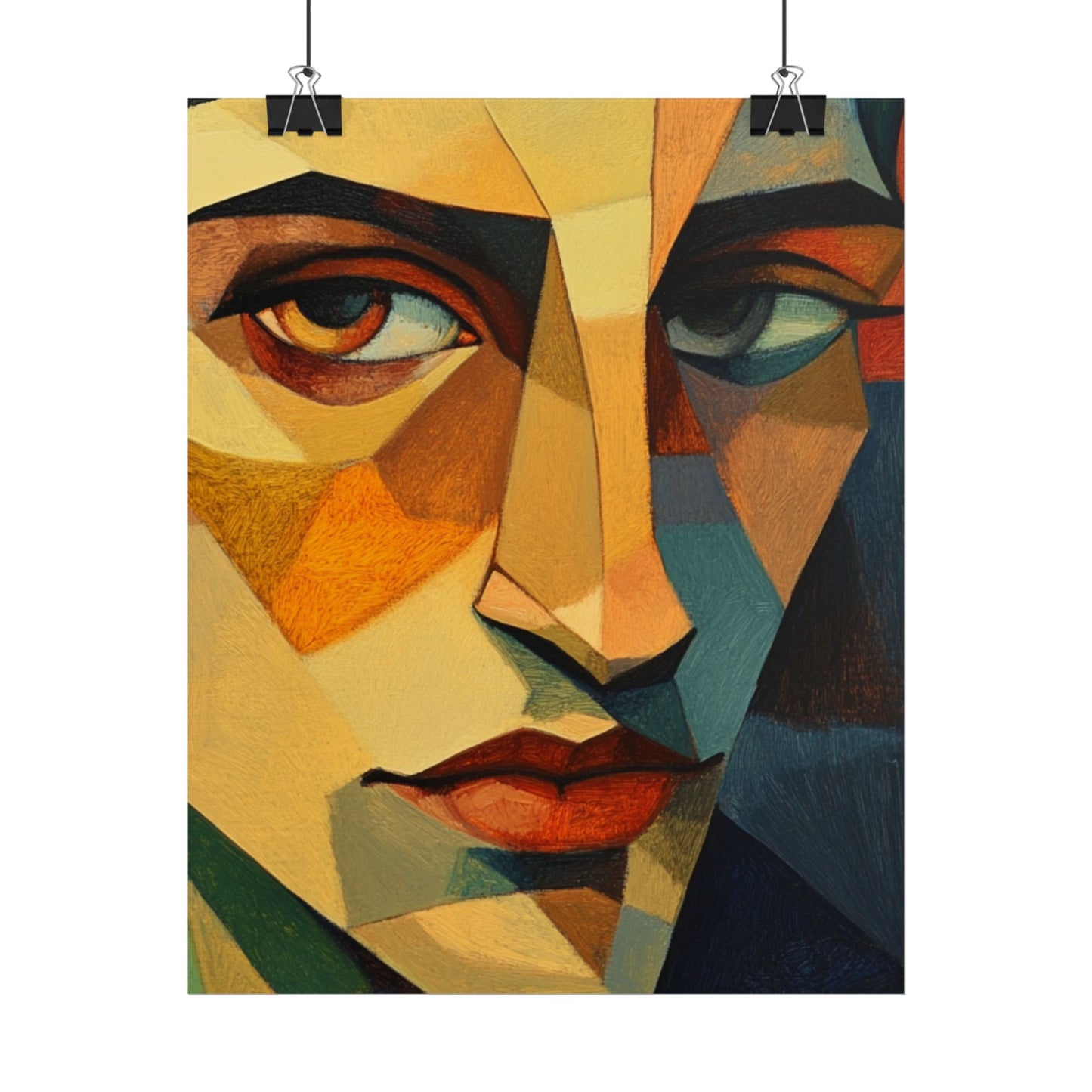 Angular Gaze - Abstract Geometric Portrait Art Print