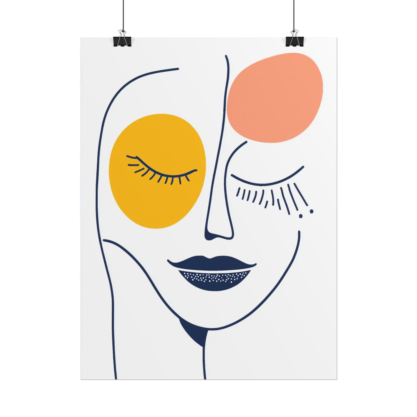 Serenity in Line - Minimalist Abstract Portrait Art Print