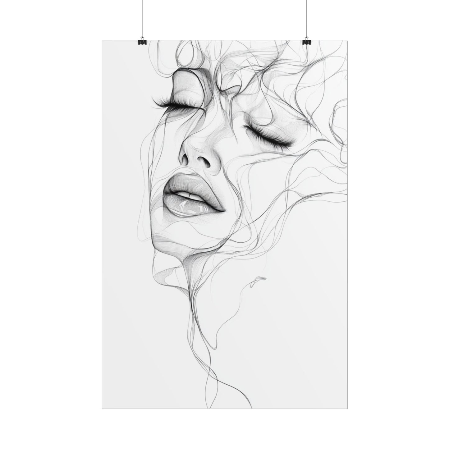 Ethereal Whispers - Abstract Line Art Portrait