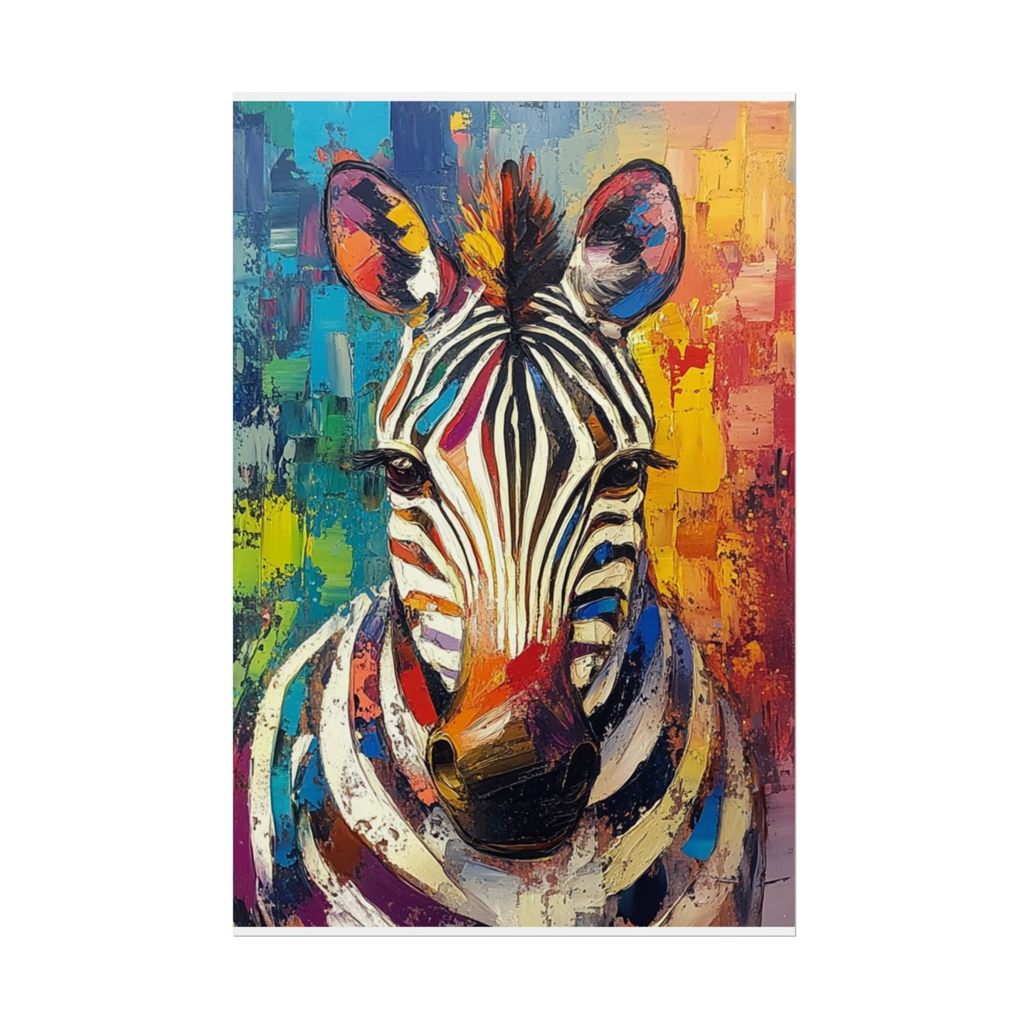 Colourful Zebra - Abstract Wildlife Art Print