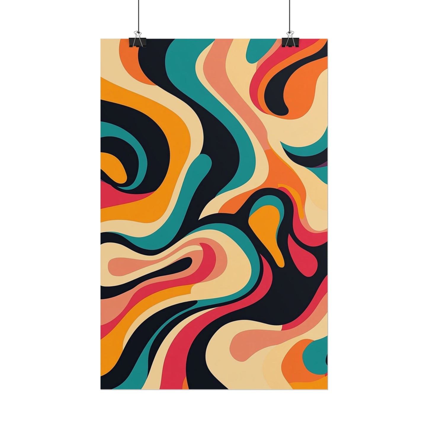 Retro Wave Fusion - Abstract Art Print