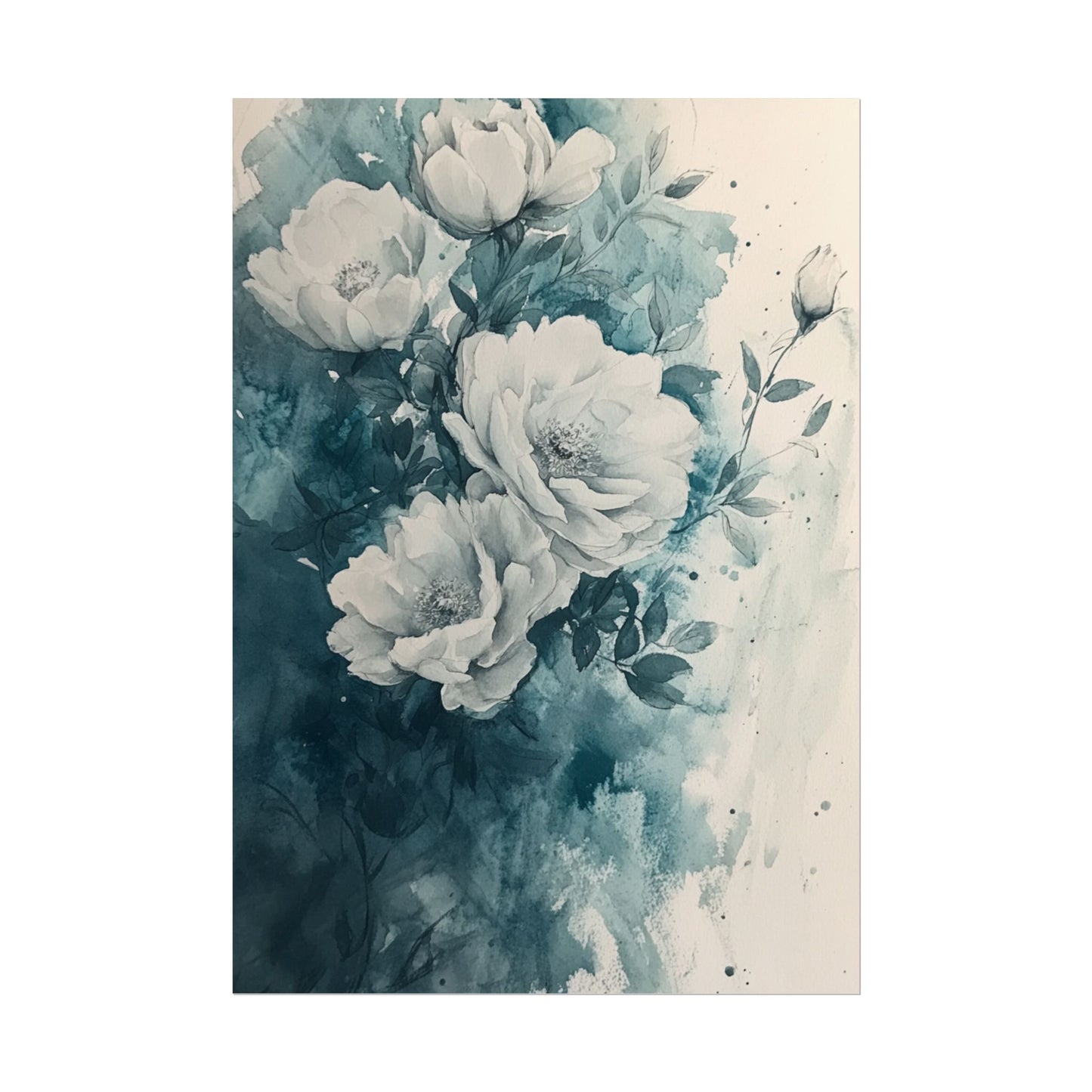 Serenity in Bloom - Abstract Floral Watercolour Art