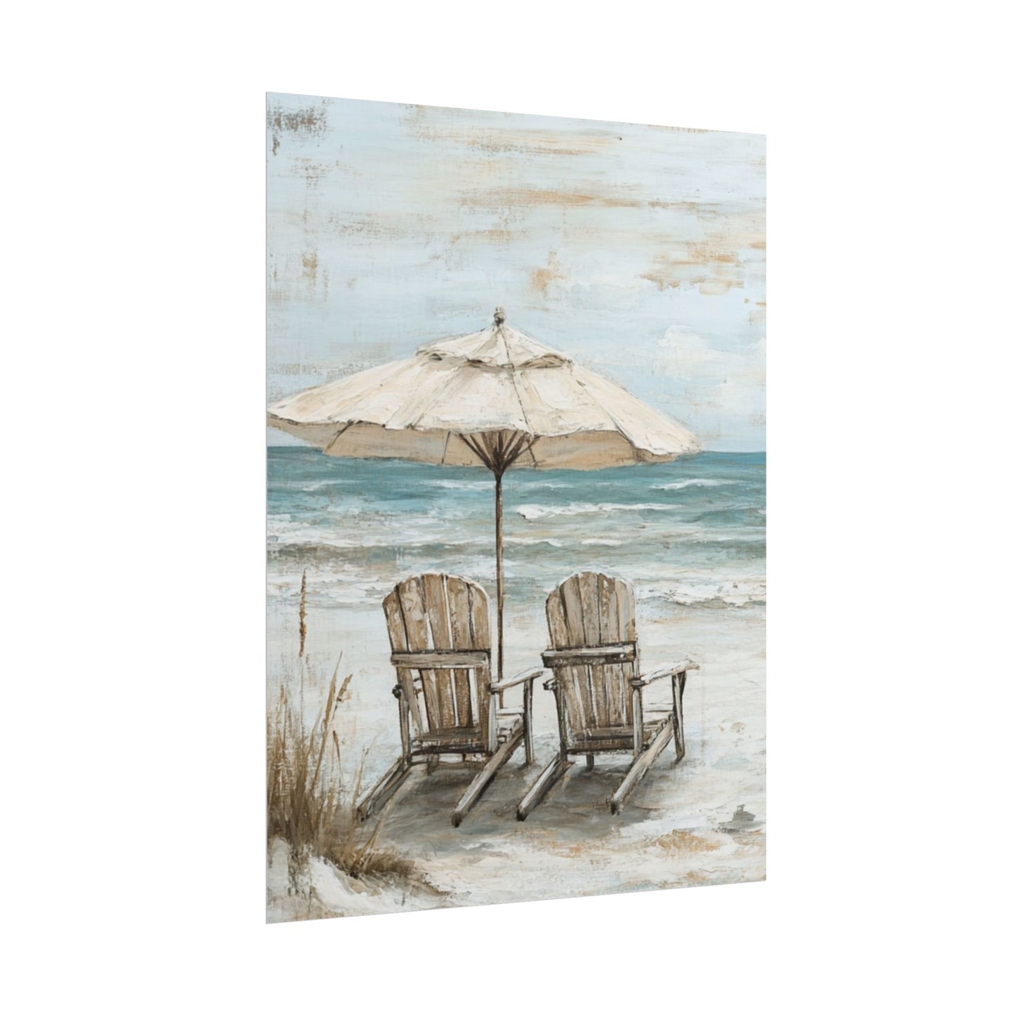 Serene Beach Retreat - Abstract Coastal Art Print