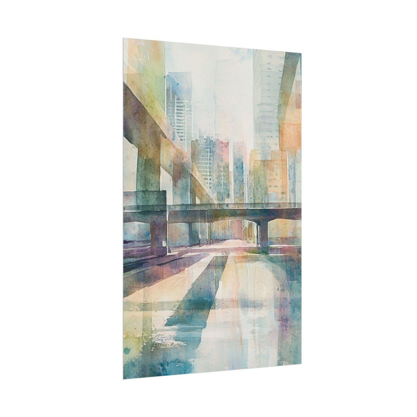 Urban Dreams - Abstract Cityscape in Soft Watercolours