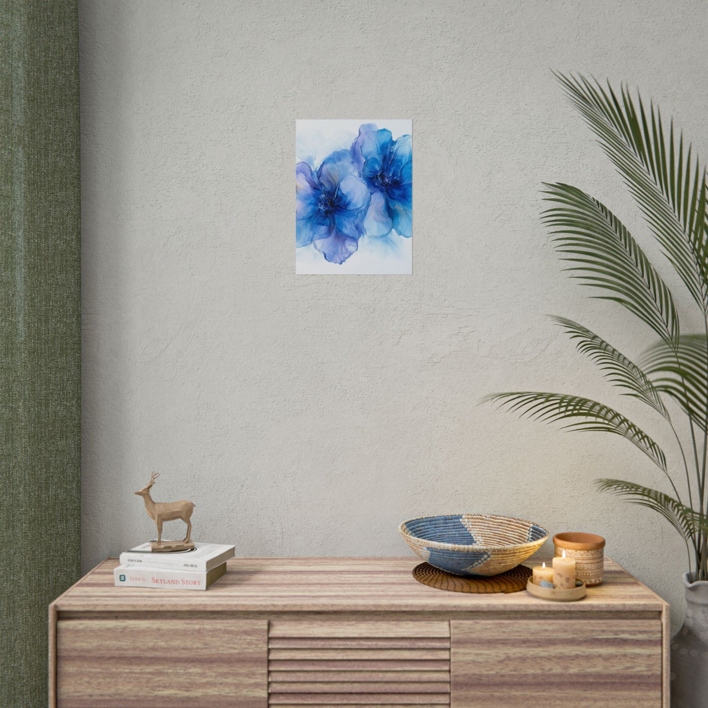 Ethereal Duo - Abstract Floral Art in Shades of Blue