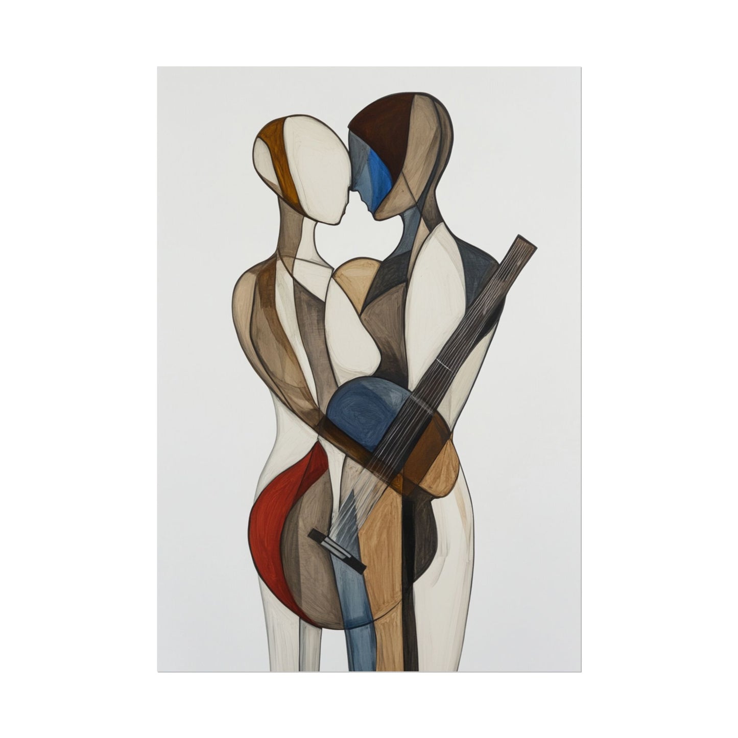 Harmonious Embrace - Abstract Figurative Art Print