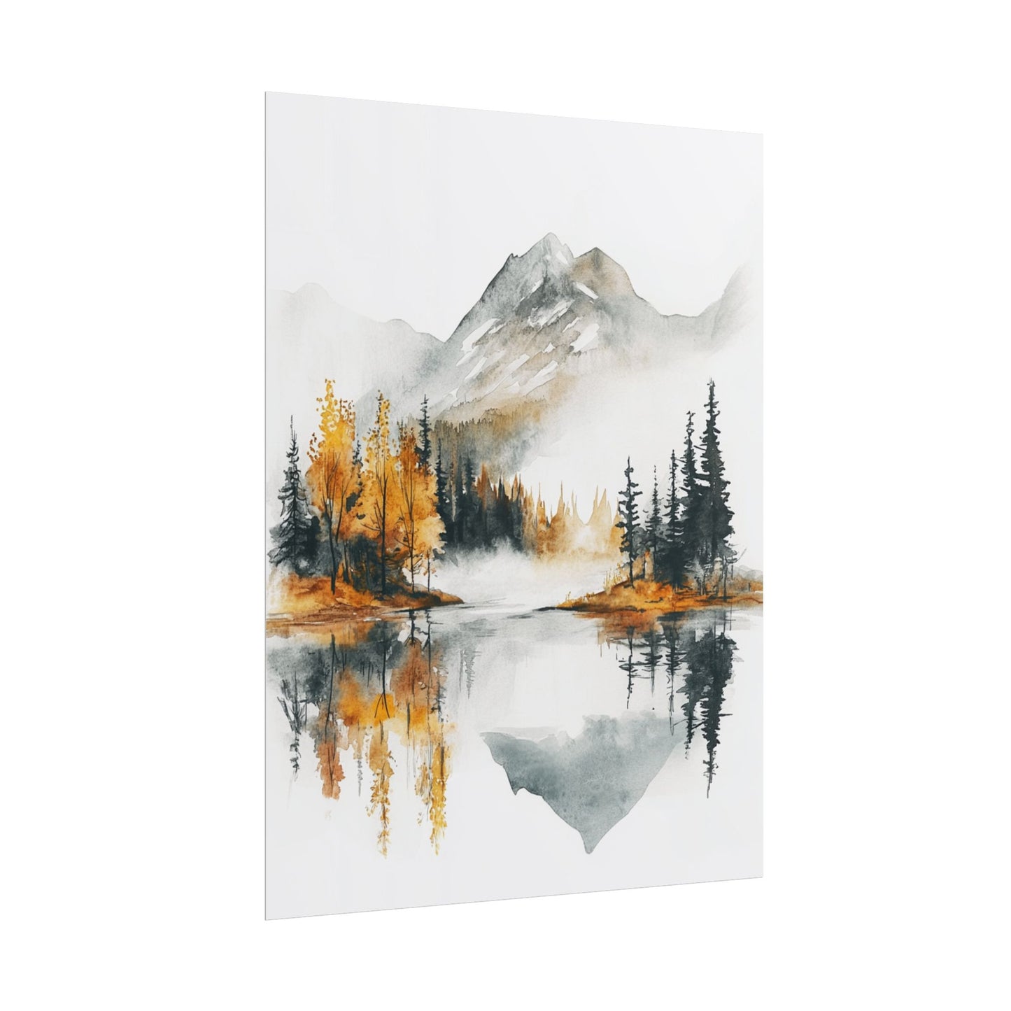 Serenity in Autumn - Abstract Mountain Landscape