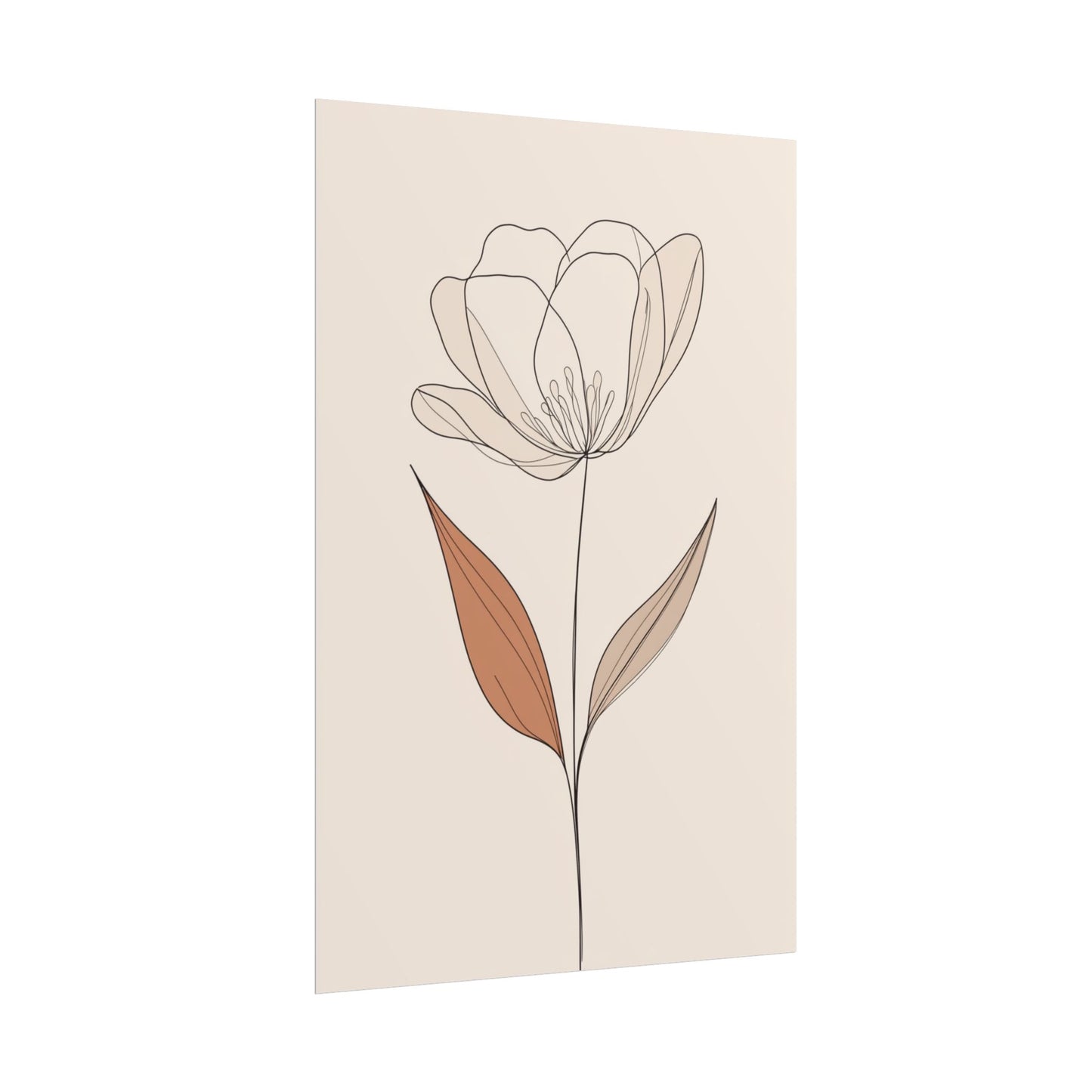 Serenity in Simplicity - Minimalist Floral Line Art