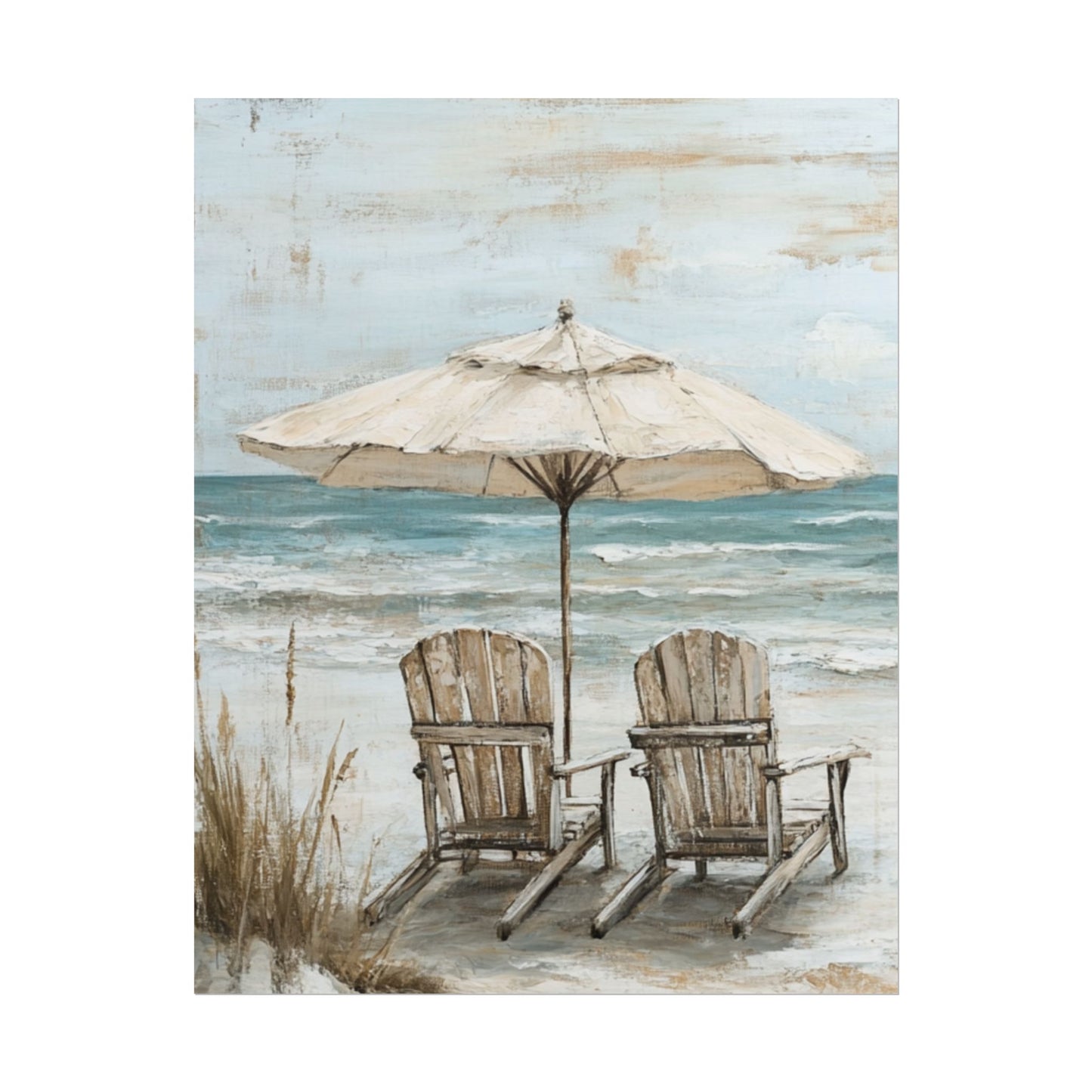 Serene Beach Retreat - Abstract Coastal Art Print