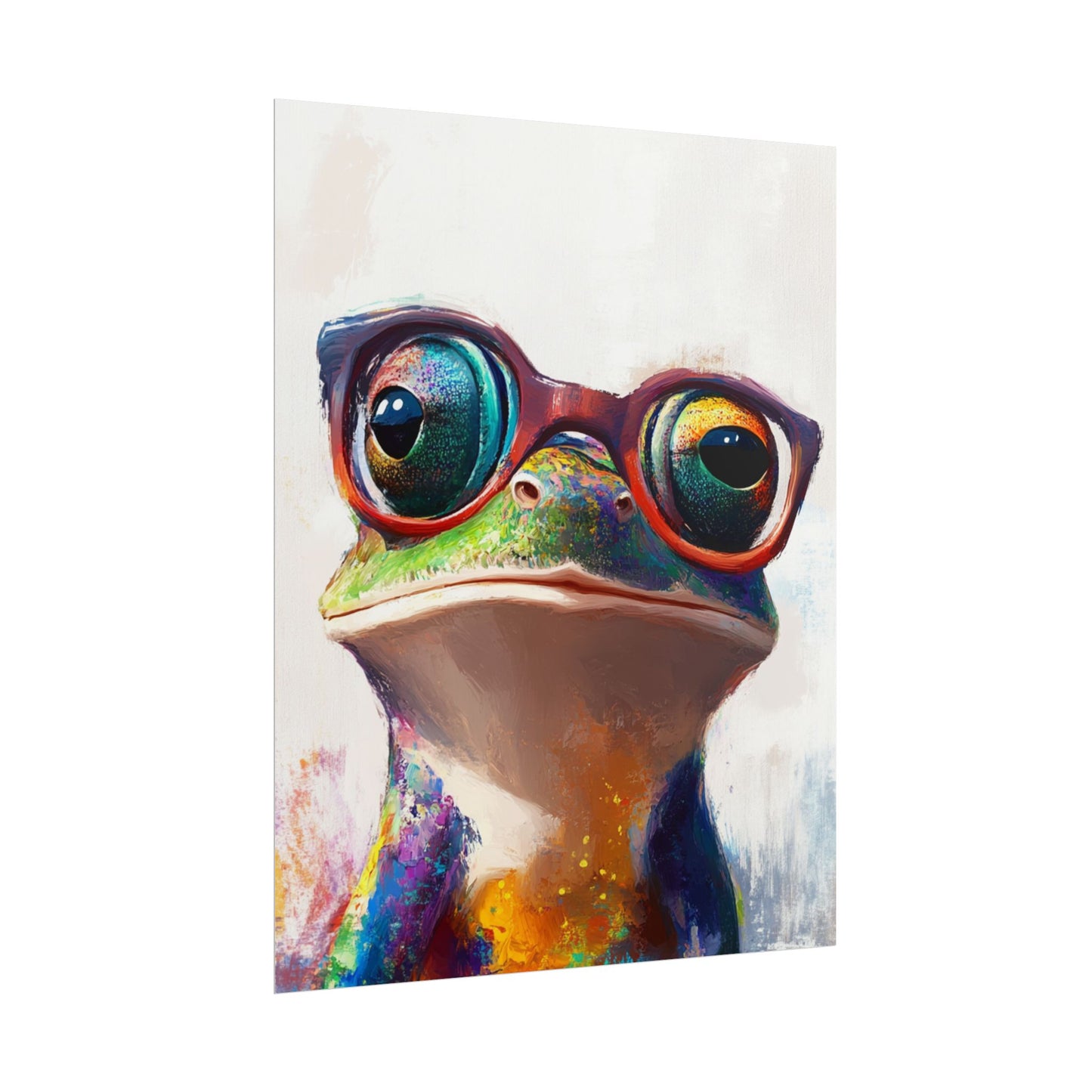 Quirky Frog with Glasses - Vibrant Abstract Animal Art Print