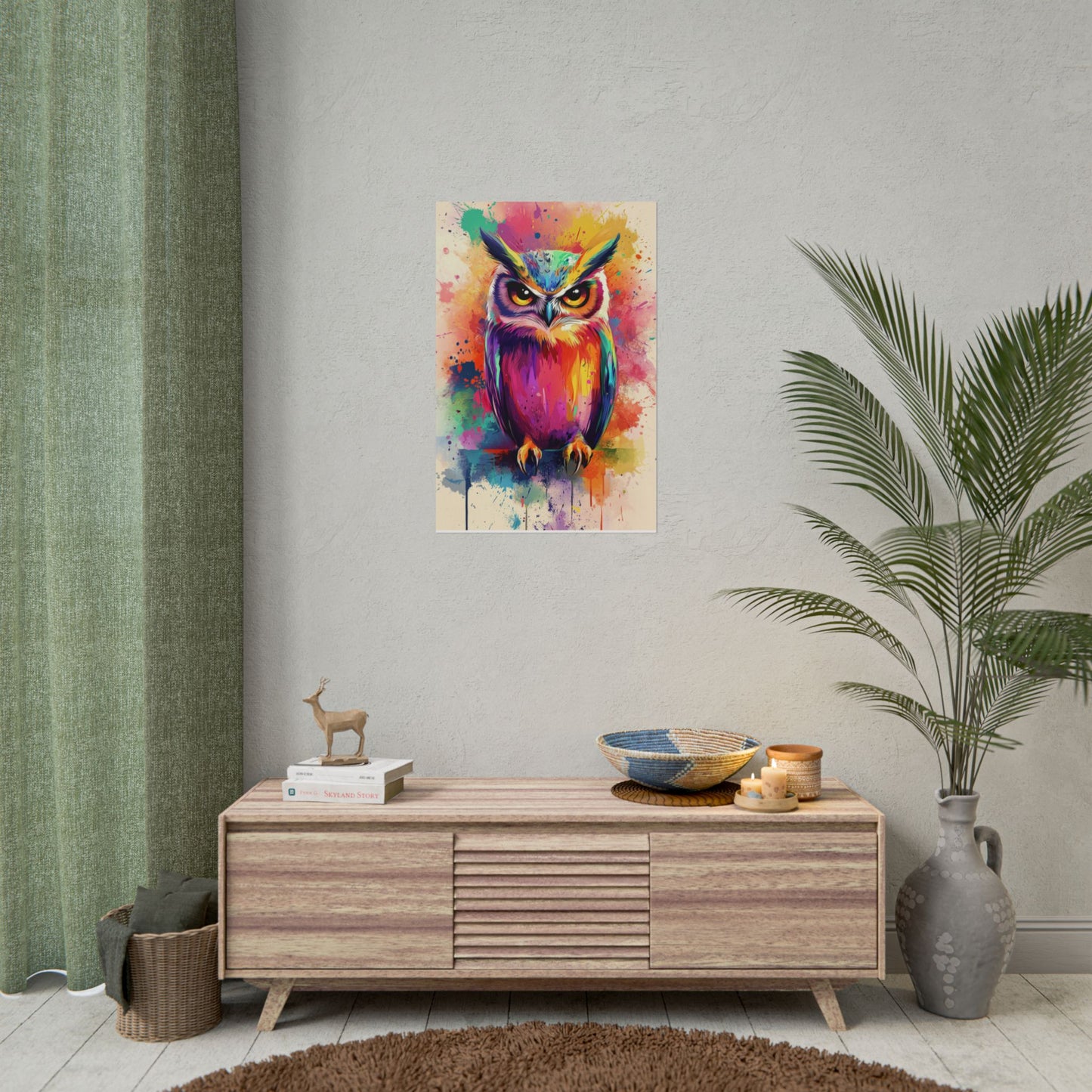 Vibrant Owl - Abstract Wildlife Art Print