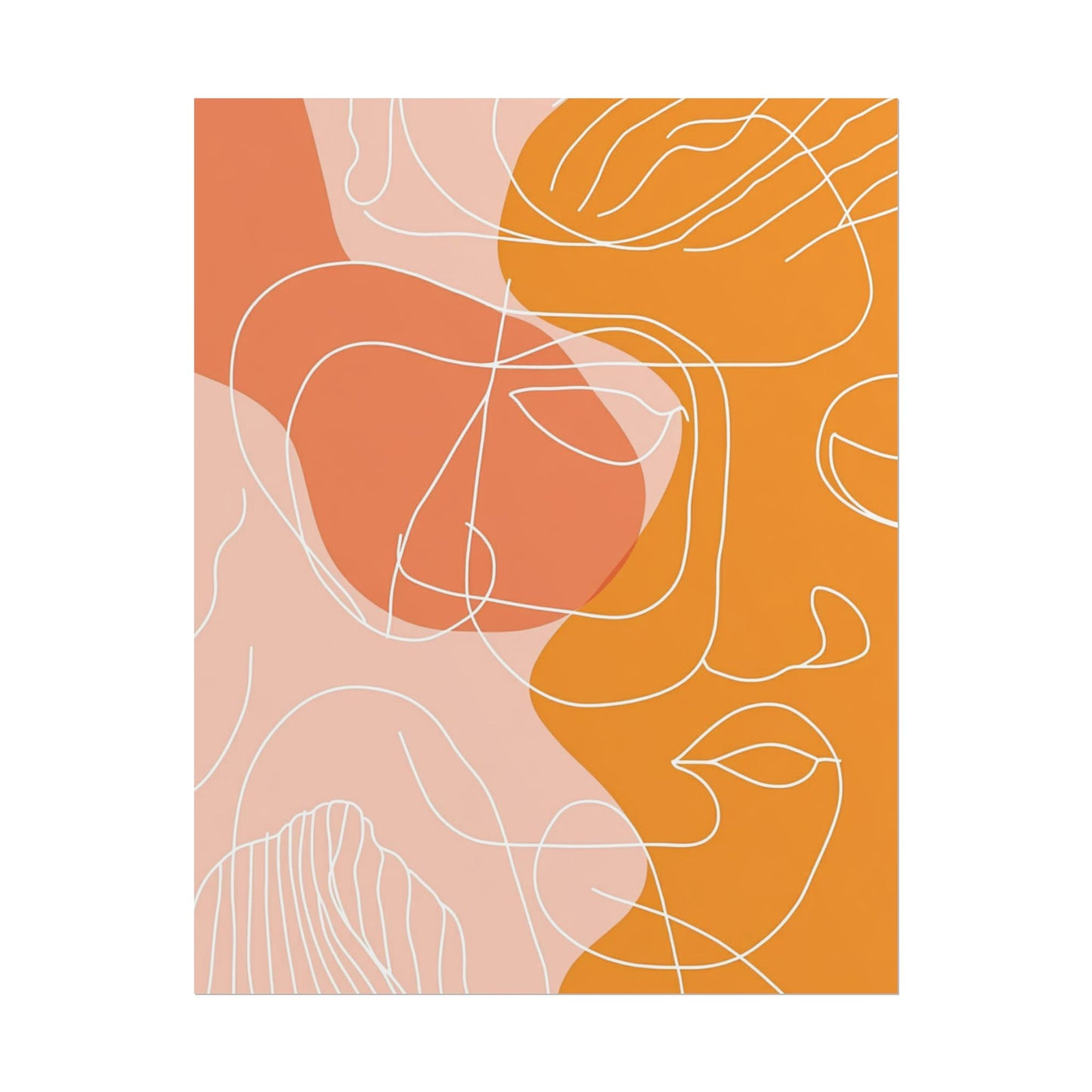 Harmonious Faces - Abstract Line Art Print