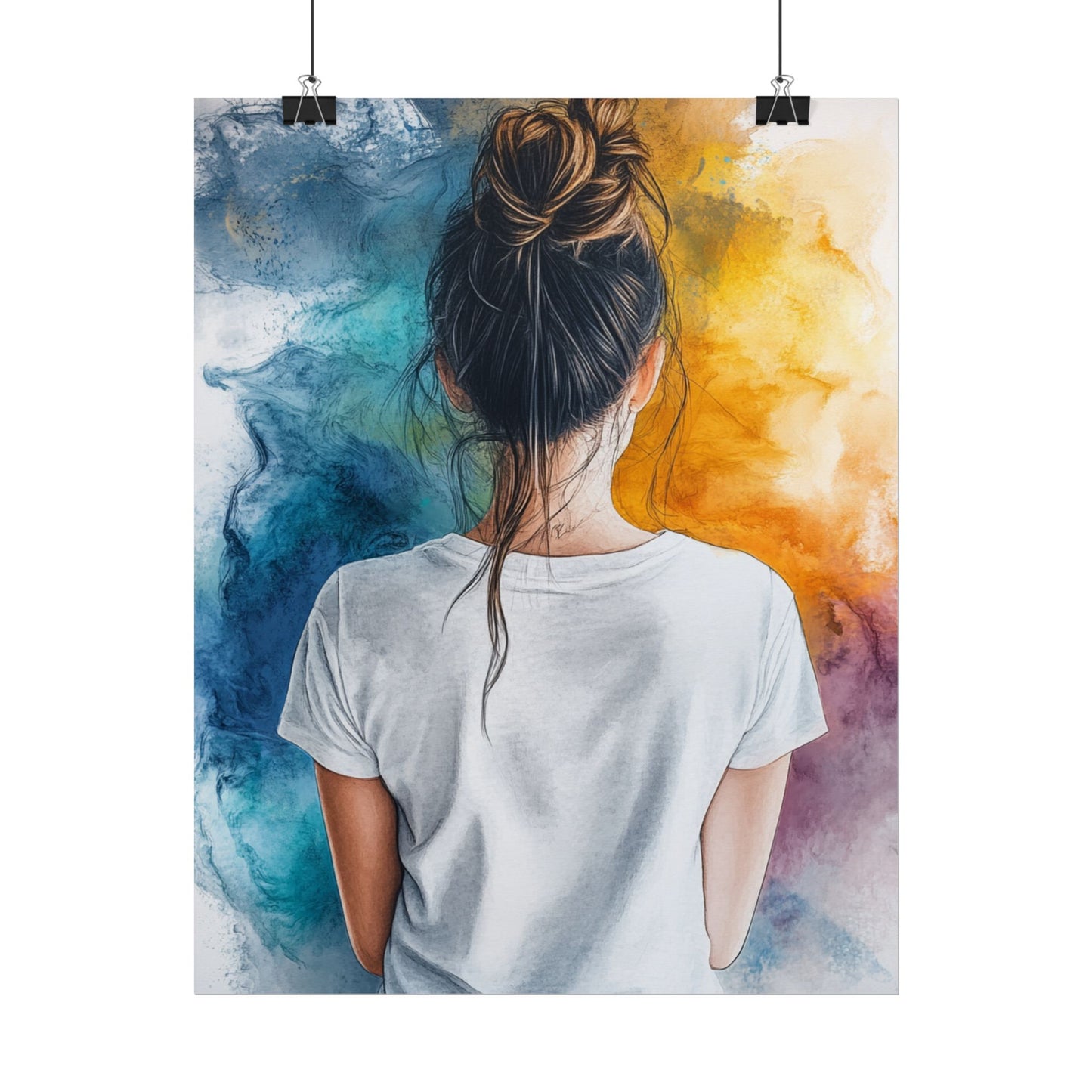 Contemplative Colour - Abstract Portrait Art Print