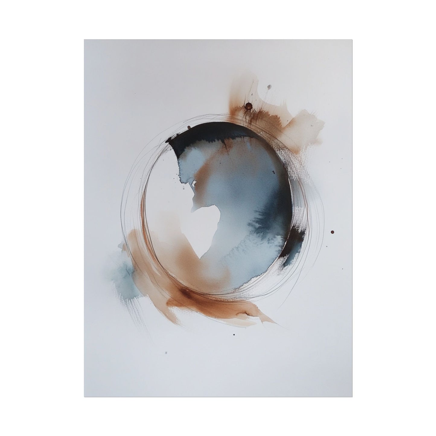 Ethereal Cycles - Minimalist Abstract Watercolour Art